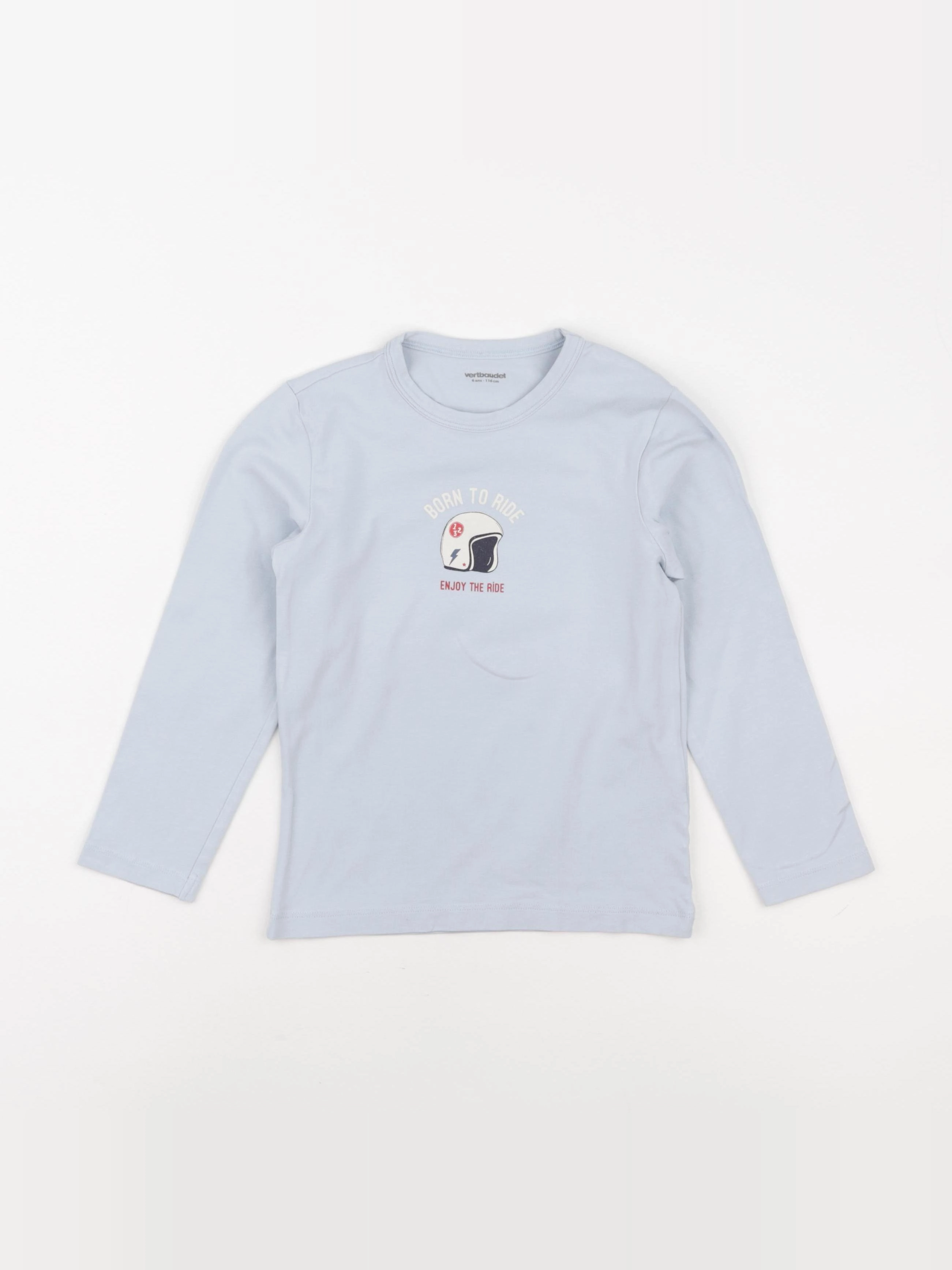 Vertbaudet - tee-shirt bleu - 6 ans