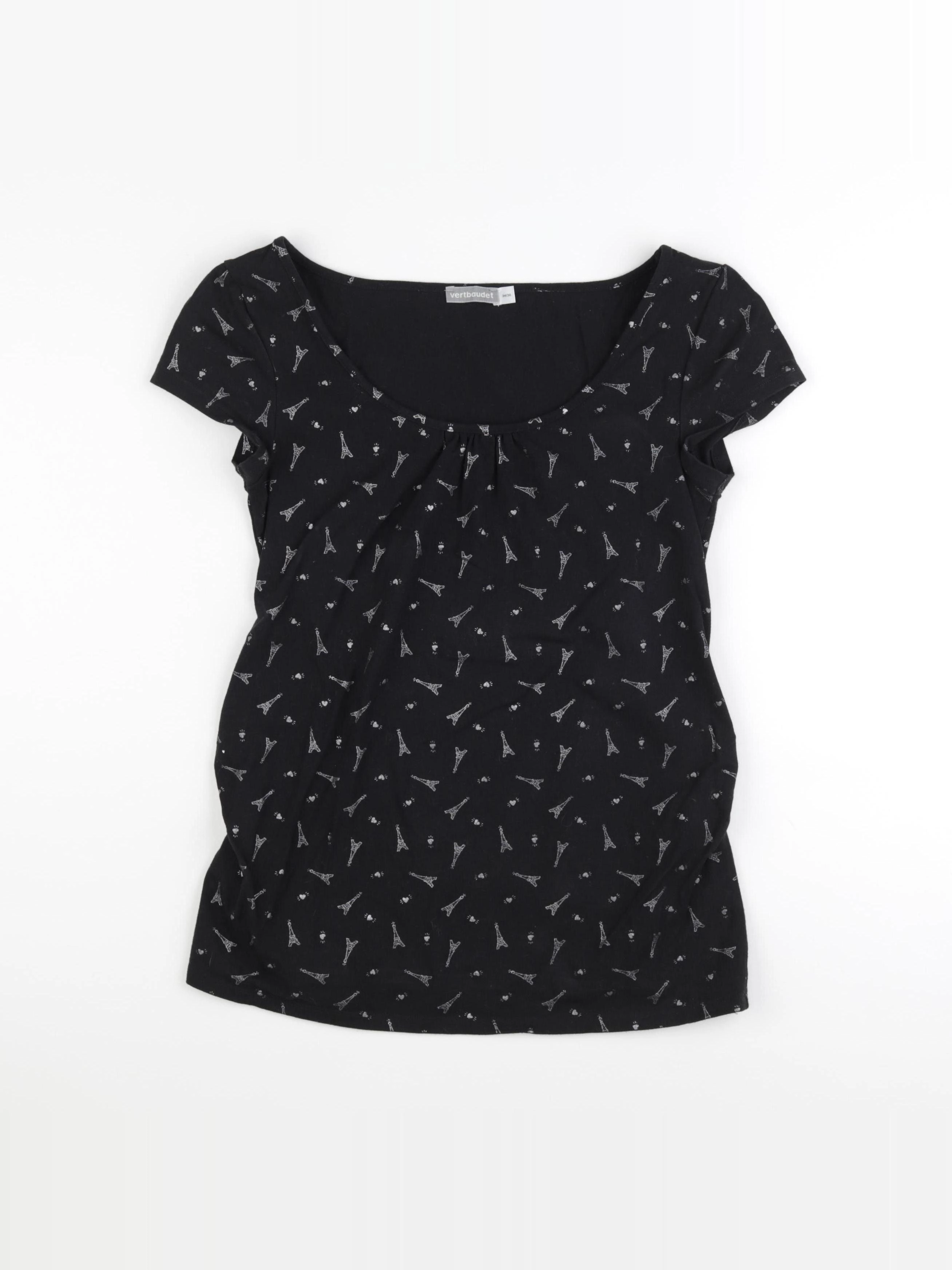 Vertbaudet - tee-shirt grossesse noir - 34 à 36