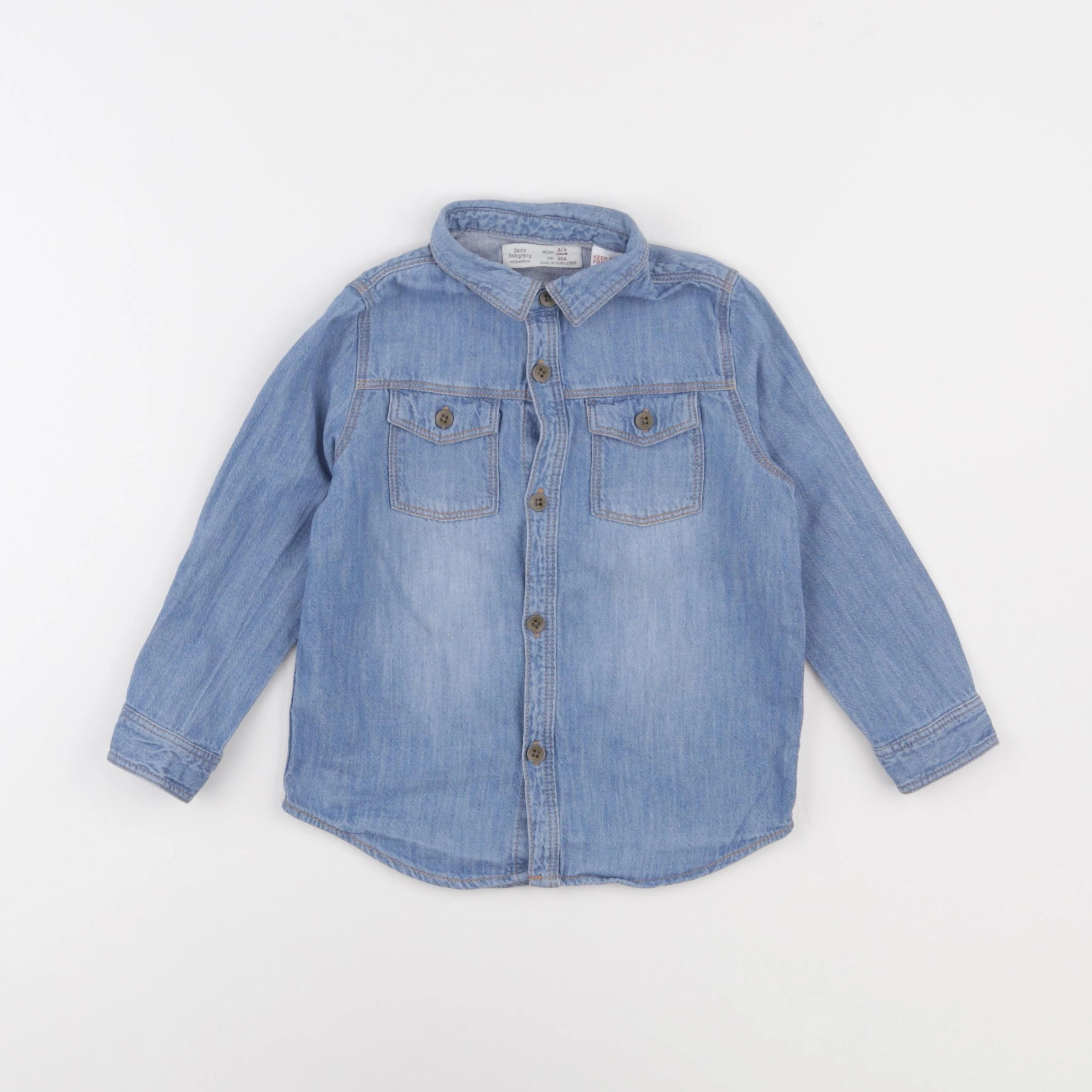 Zara - chemise bleu - 3/4 ans