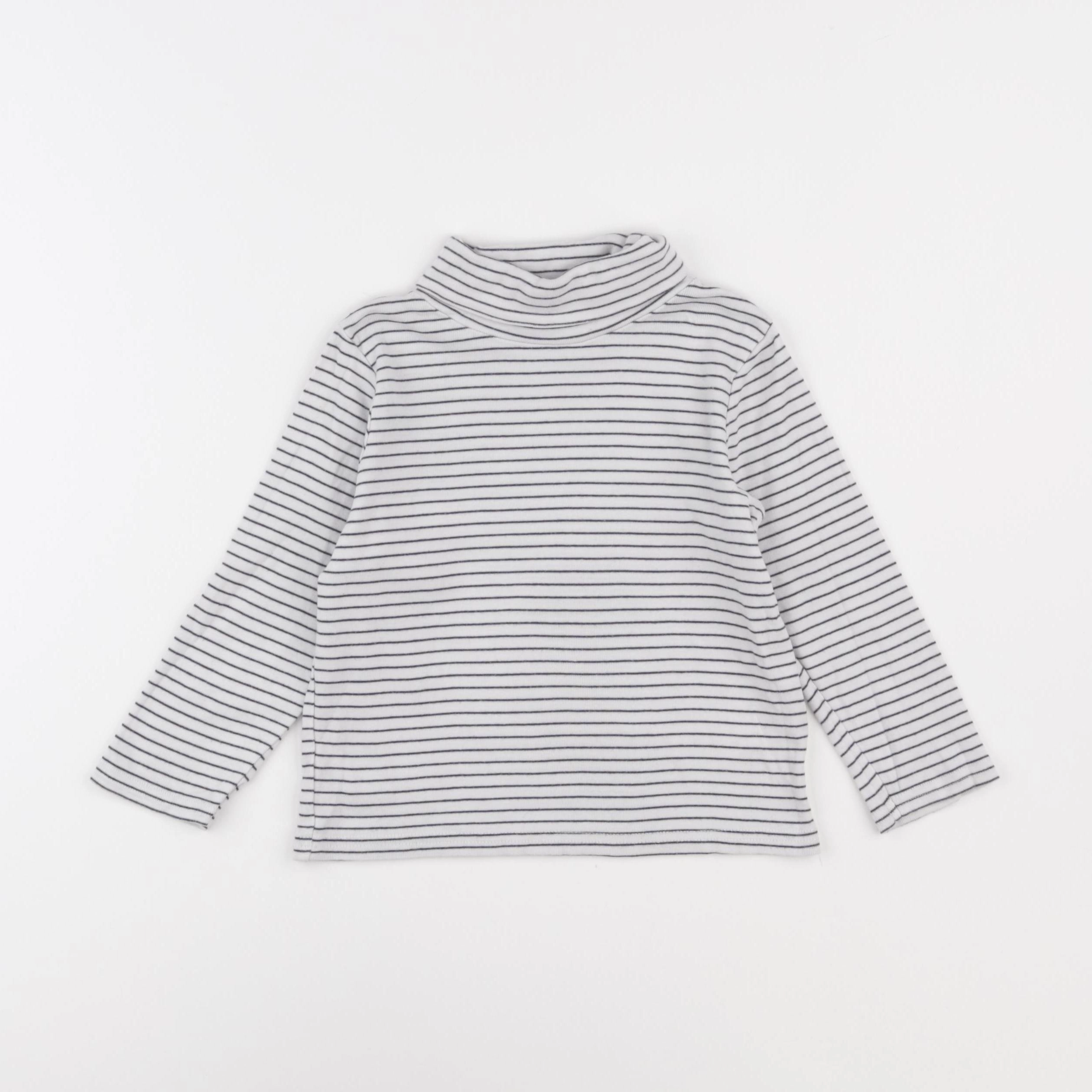 Vertbaudet - sous-pull bleu, blanc - 4 ans