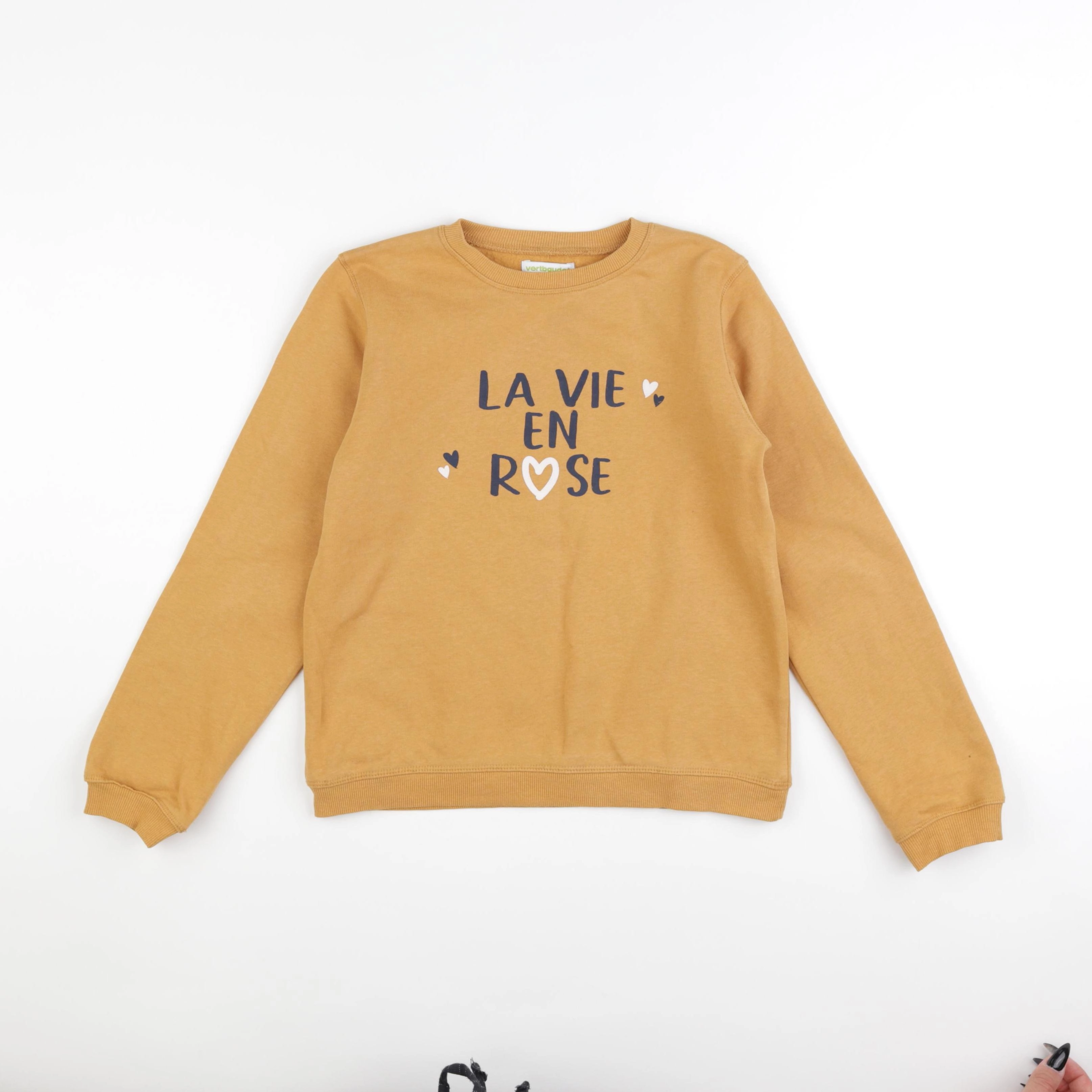 Vertbaudet - sweat jaune - 9 ans