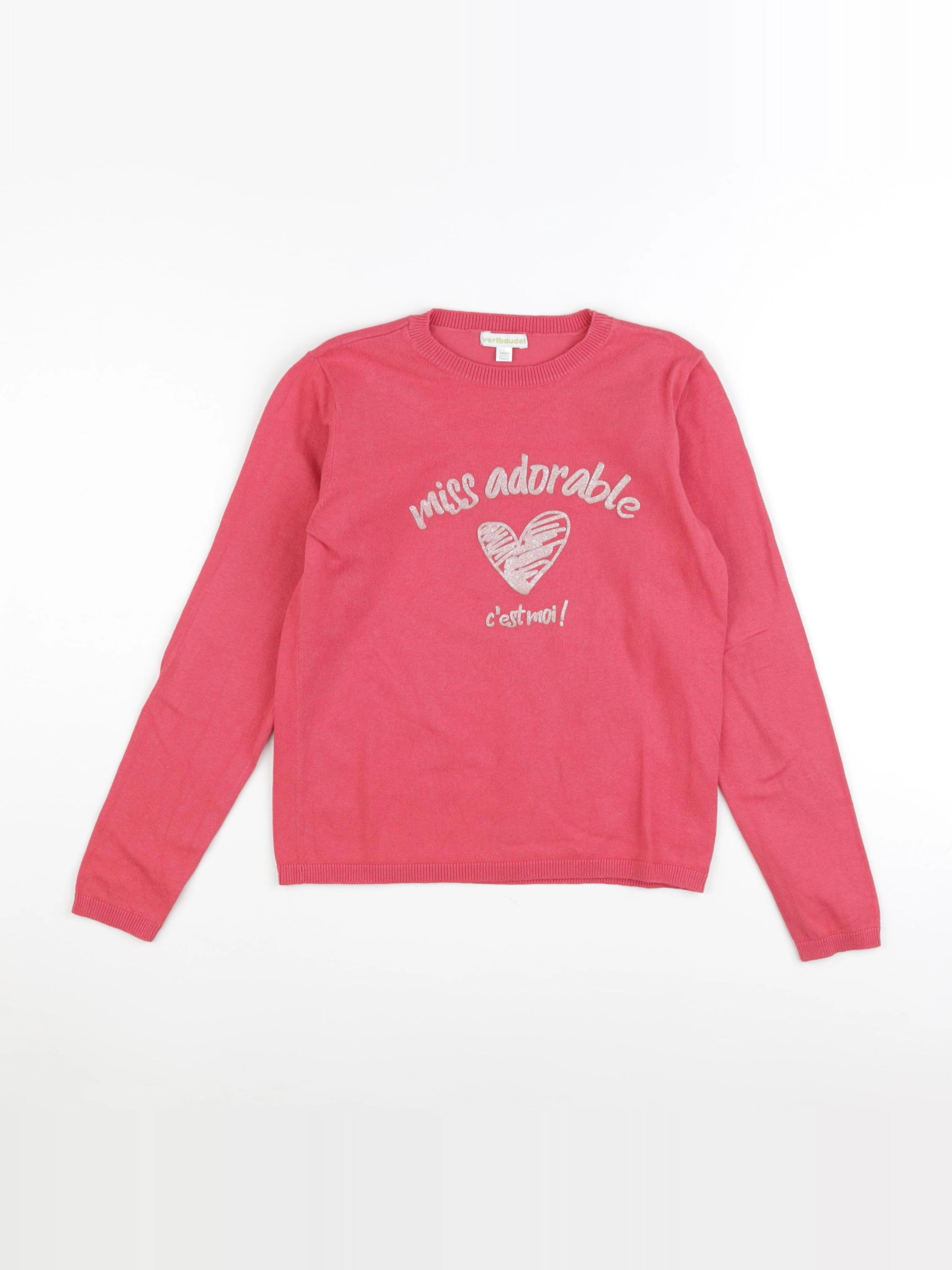 Vertbaudet - pull rose - 10 ans