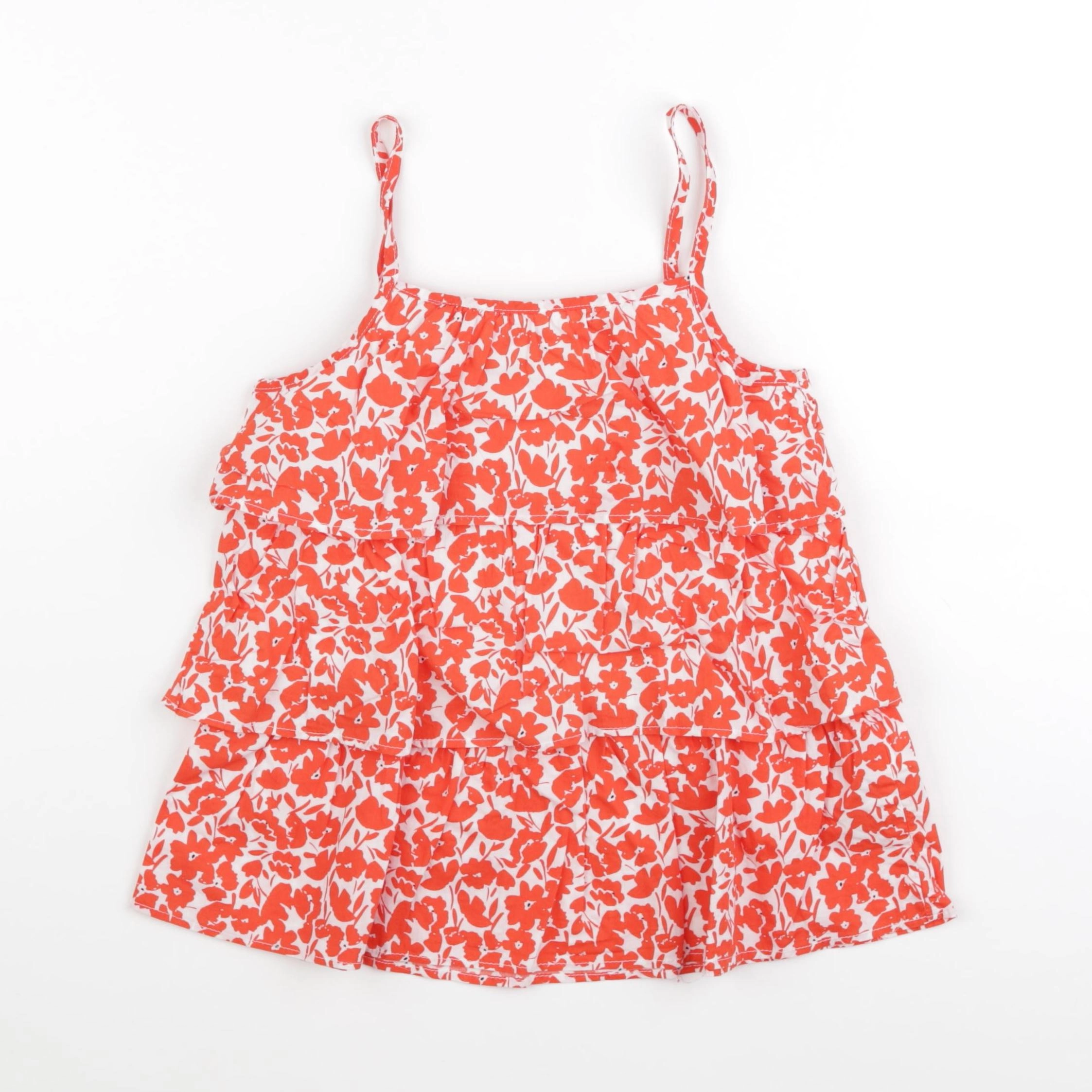 Vertbaudet - blouse orange, blanc - 10 ans