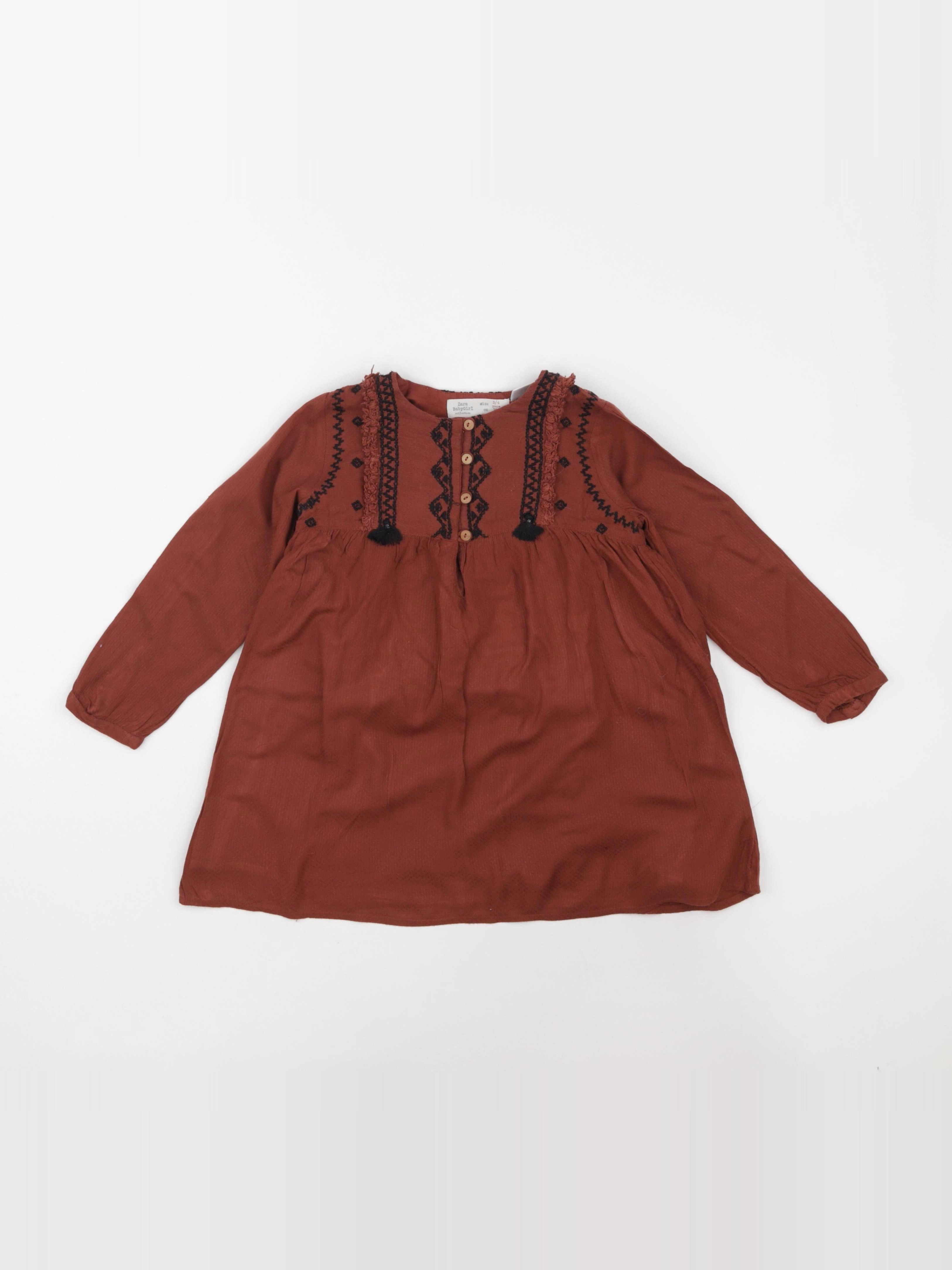 Zara - robe marron - 3/4 ans