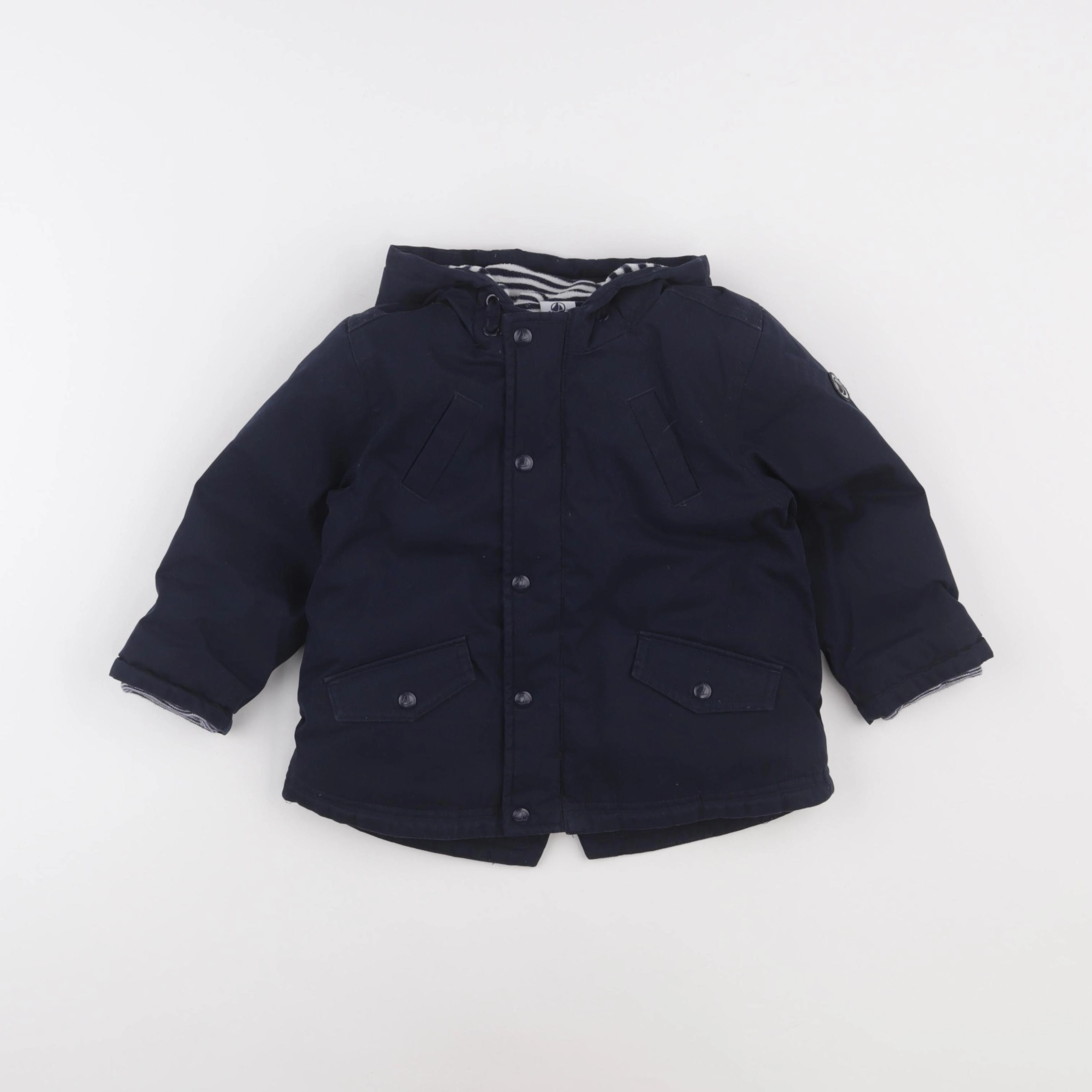 Petit Bateau - manteau bleu - 24 mois