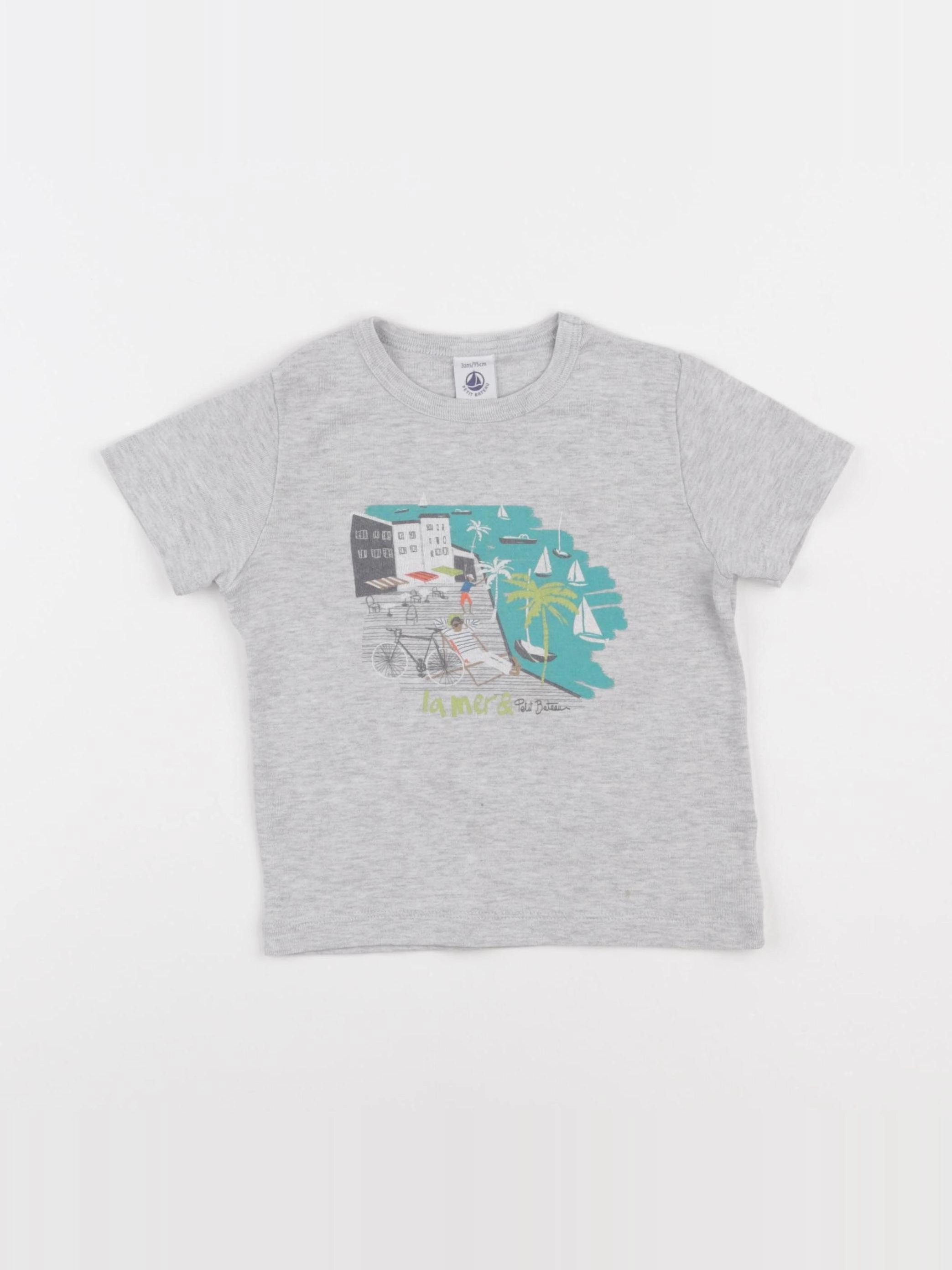 Petit Bateau - tee-shirt gris - 3 mois