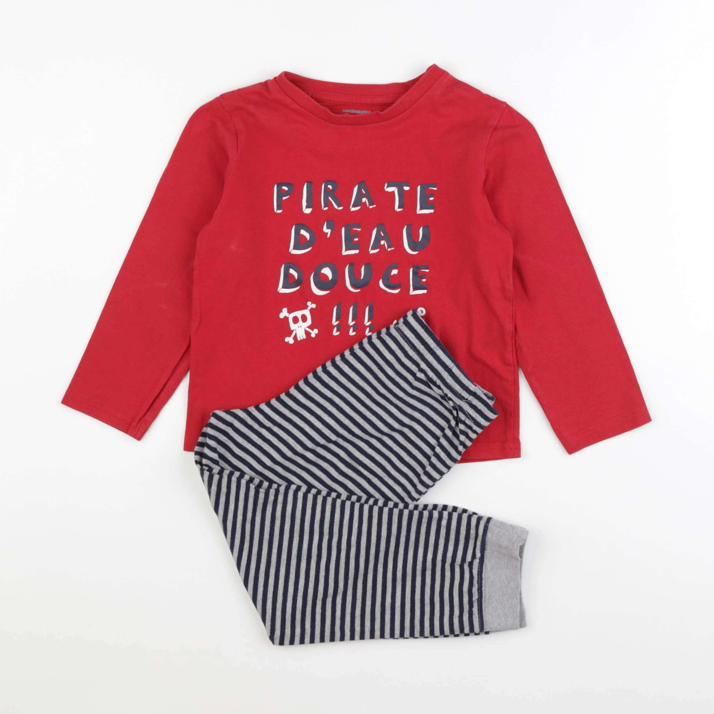 Vertbaudet - pyjama coton rouge - 5 ans