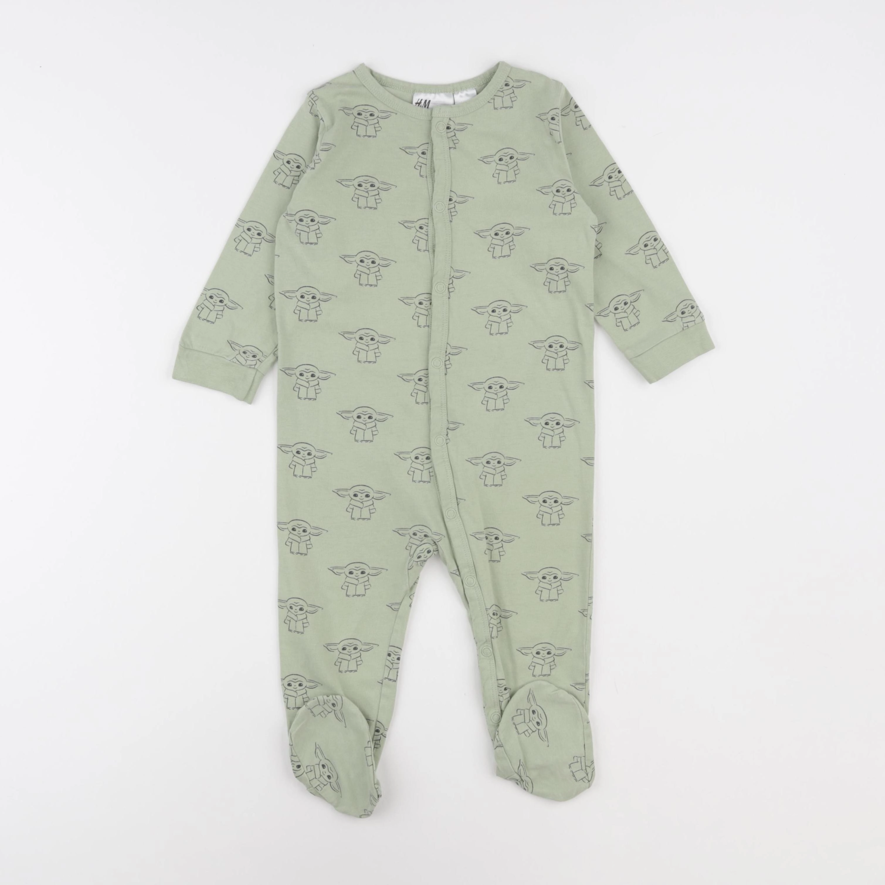 H&M - pyjama coton vert - 9/12 mois