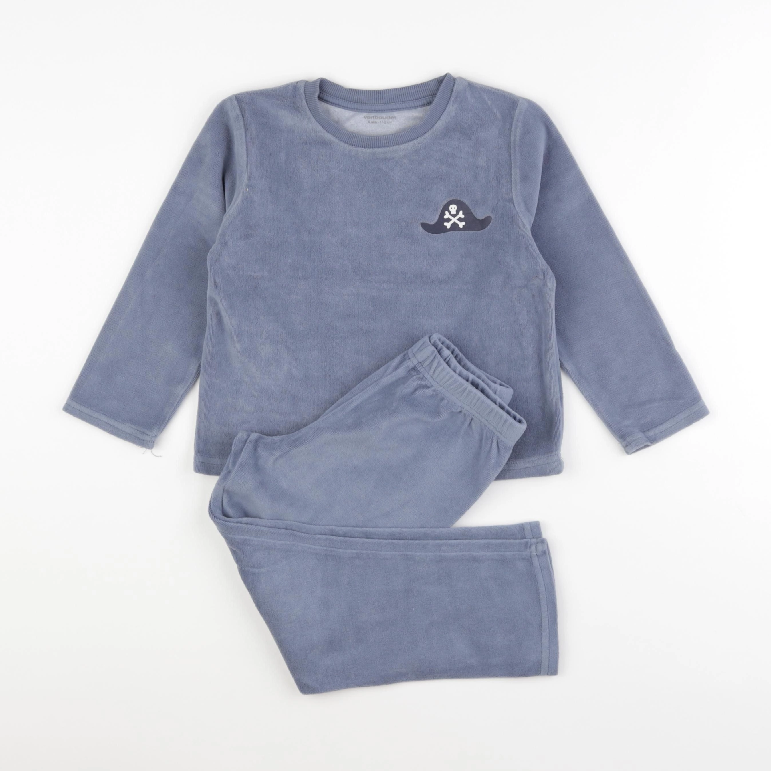 Vertbaudet - pyjama velours bleu - 5 ans