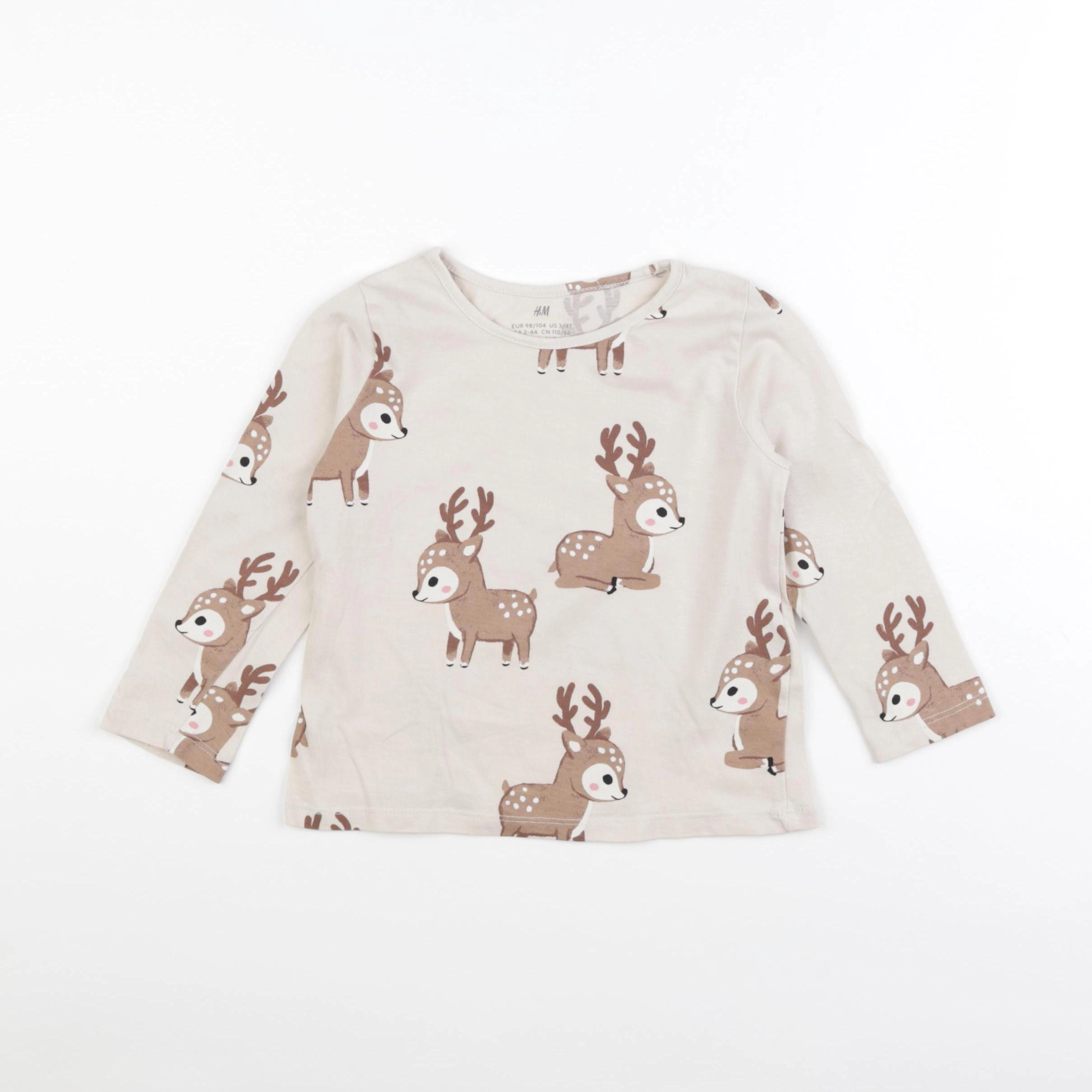 H&M - tee-shirt beige - 2/4 ans