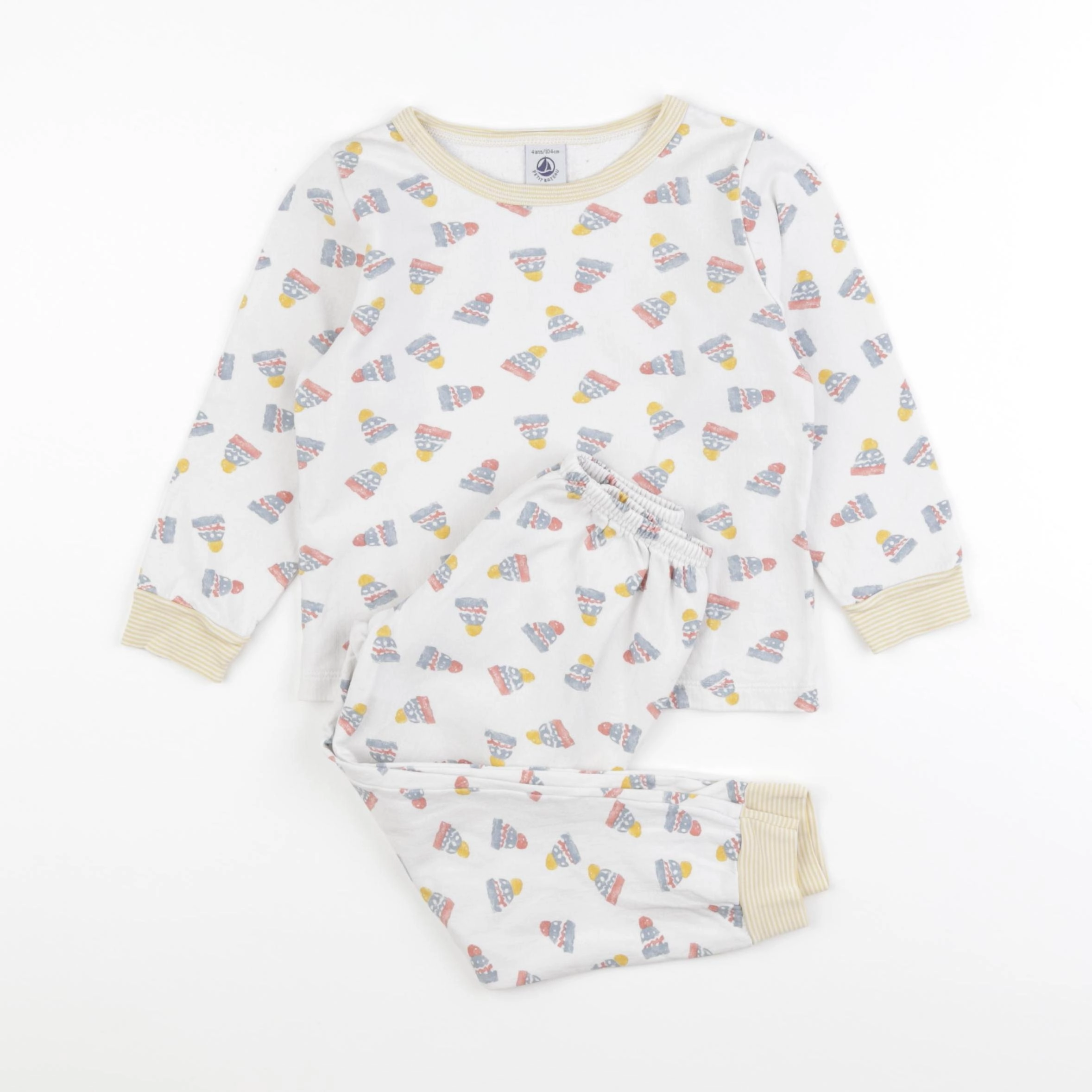 Petit Bateau - pyjama coton blanc - 4 ans
