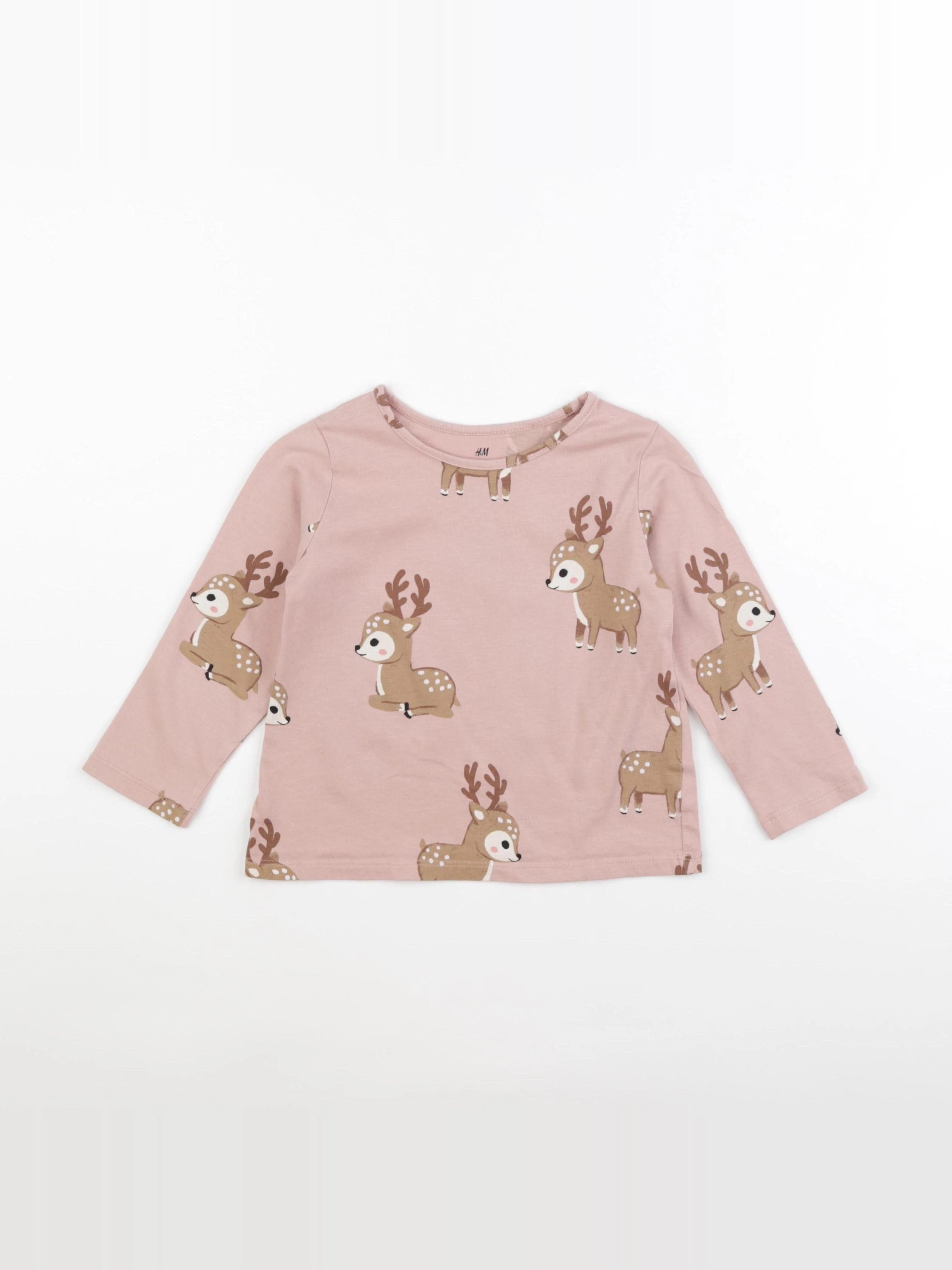 H&M - tee-shirt rose - 2/4 ans