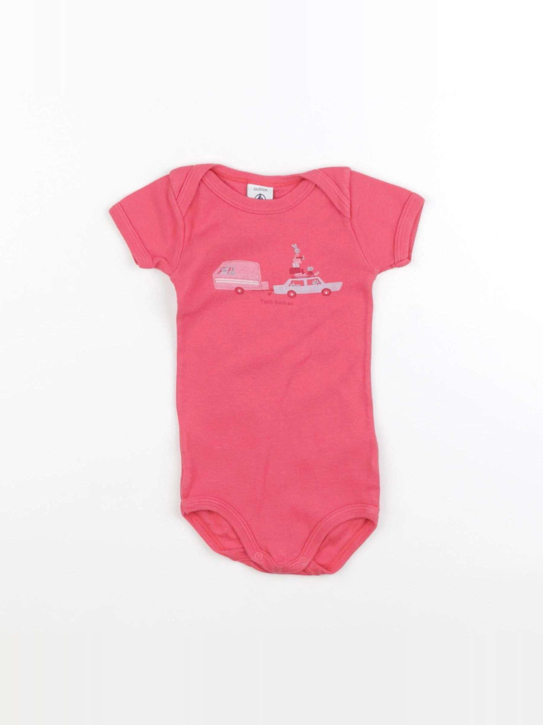 Petit Bateau - body rose - 6 mois
