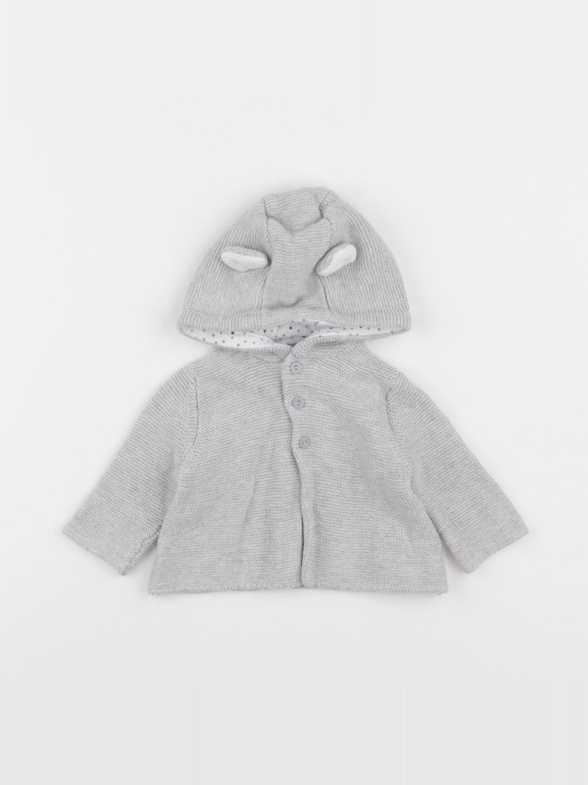 Vertbaudet - gilet gris - 3 mois