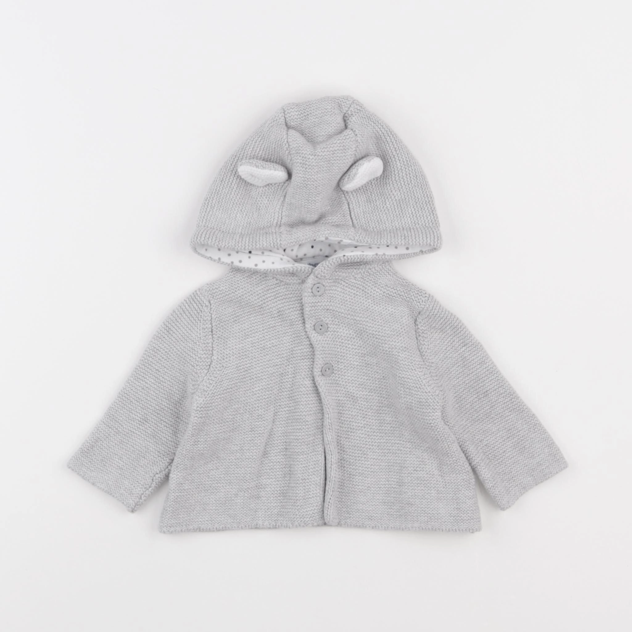 Vertbaudet - gilet gris - 3 mois