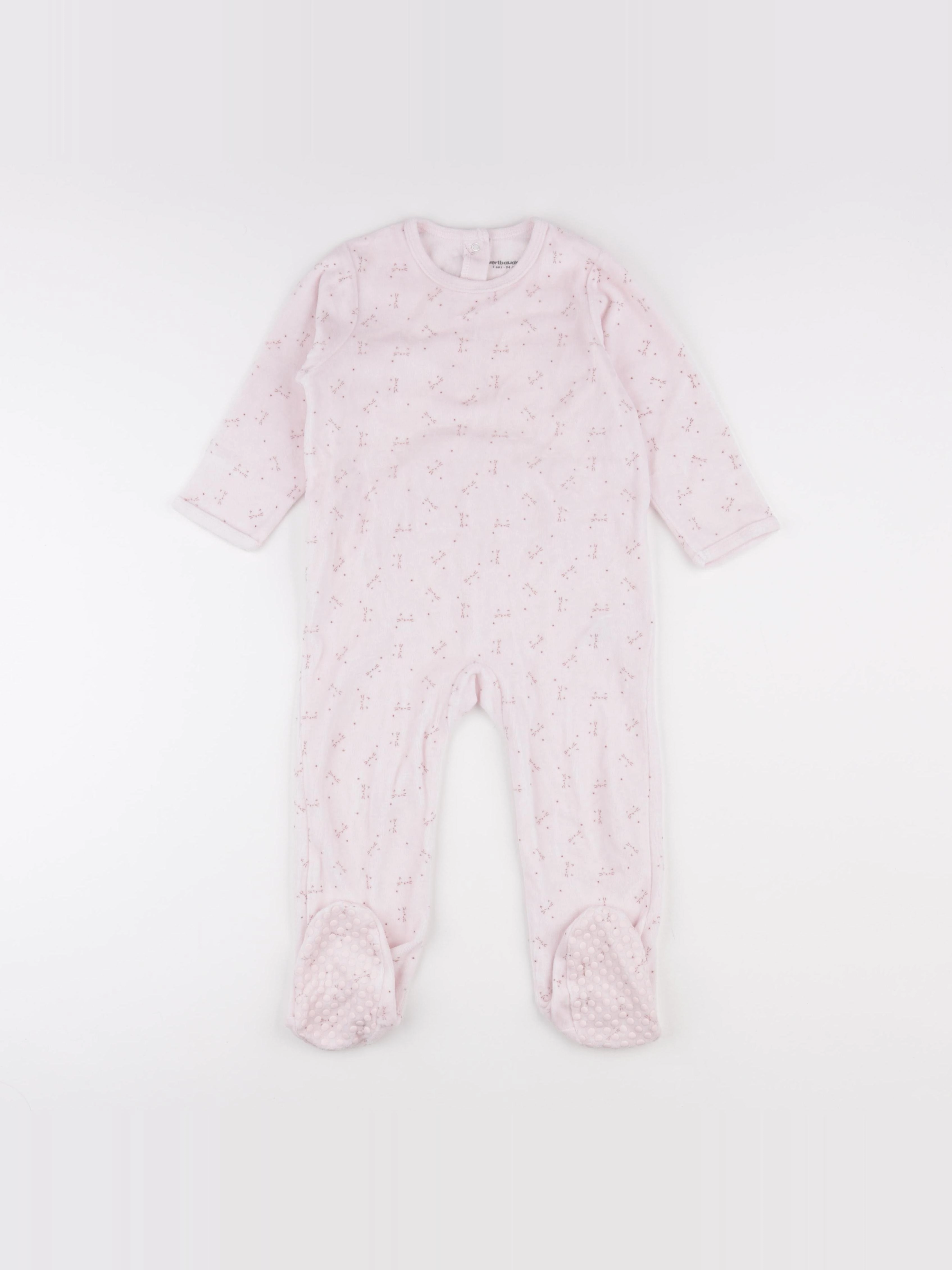 Vertbaudet - pyjama velours rose - 3 ans