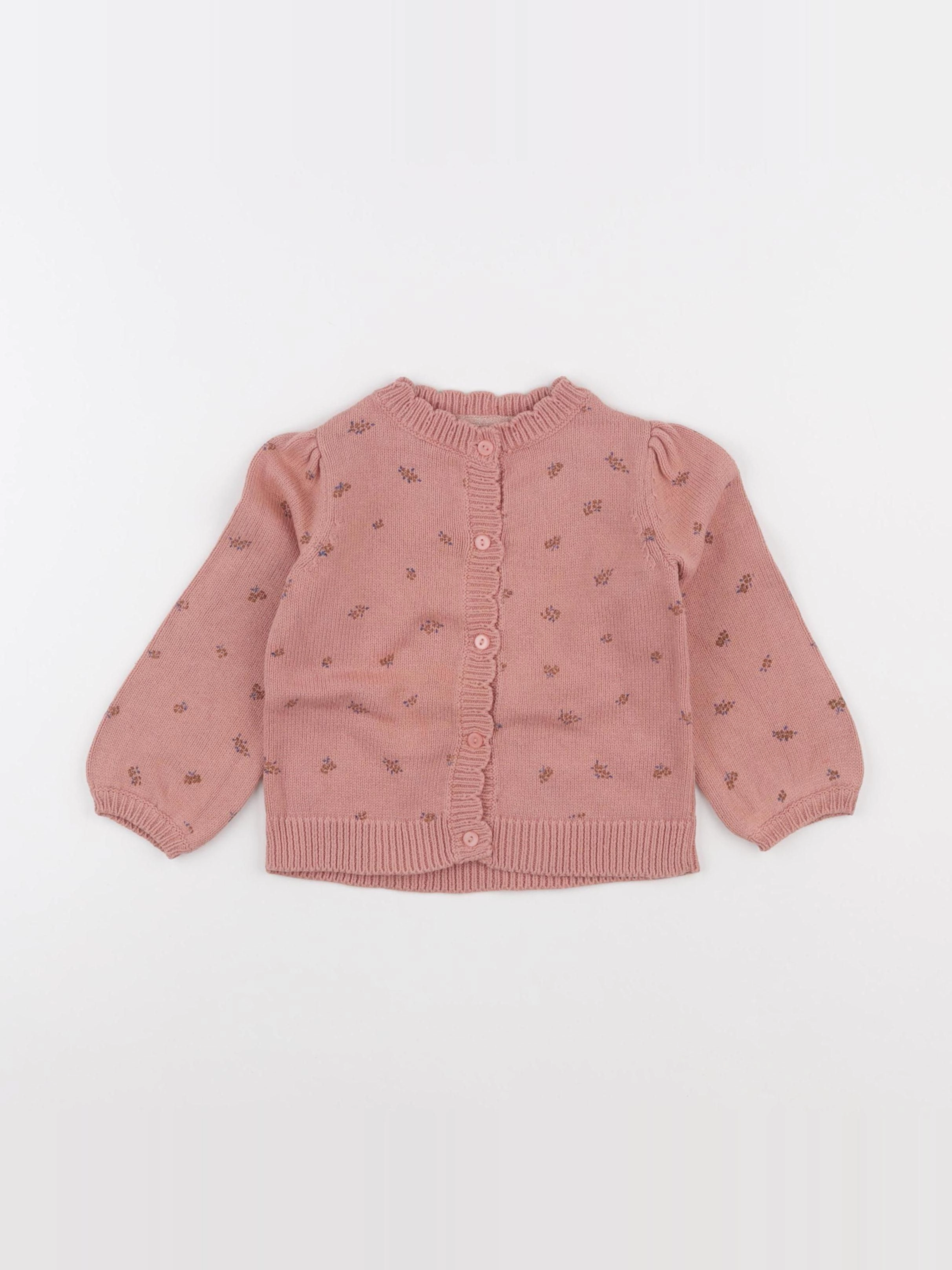 Vertbaudet - gilet blanc, rose - 3 ans