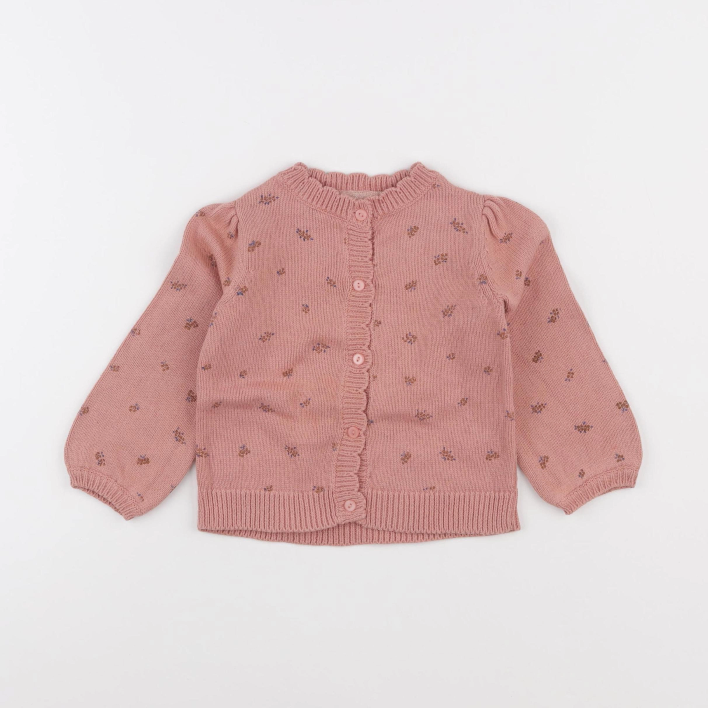 Vertbaudet - gilet blanc, rose - 3 ans