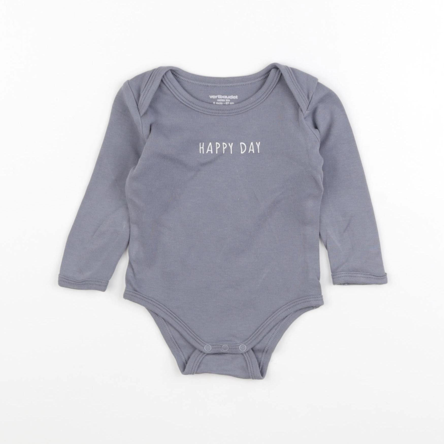 Vertbaudet - body gris - 6 mois