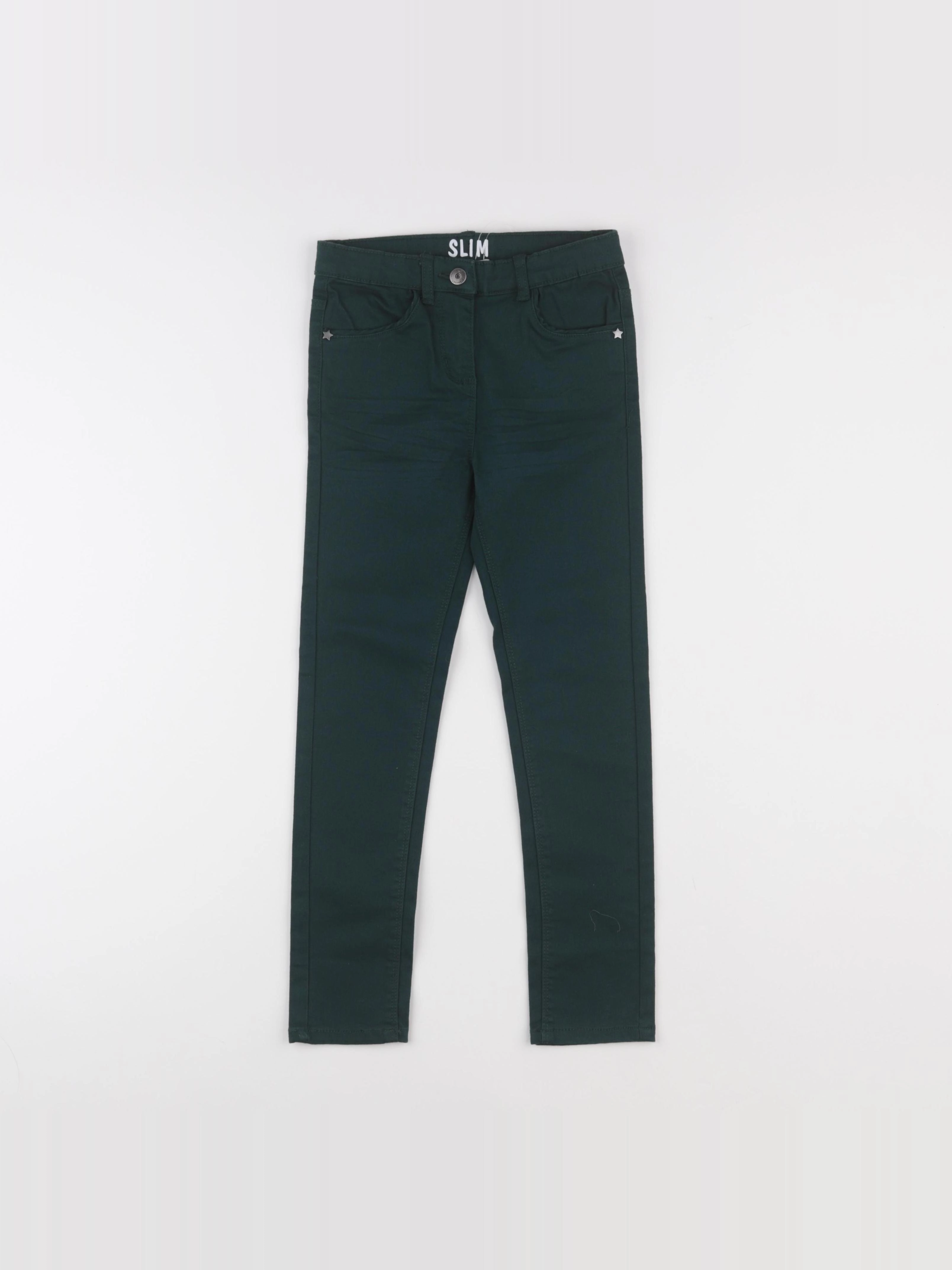 Vertbaudet - pantalon vert - 7 ans