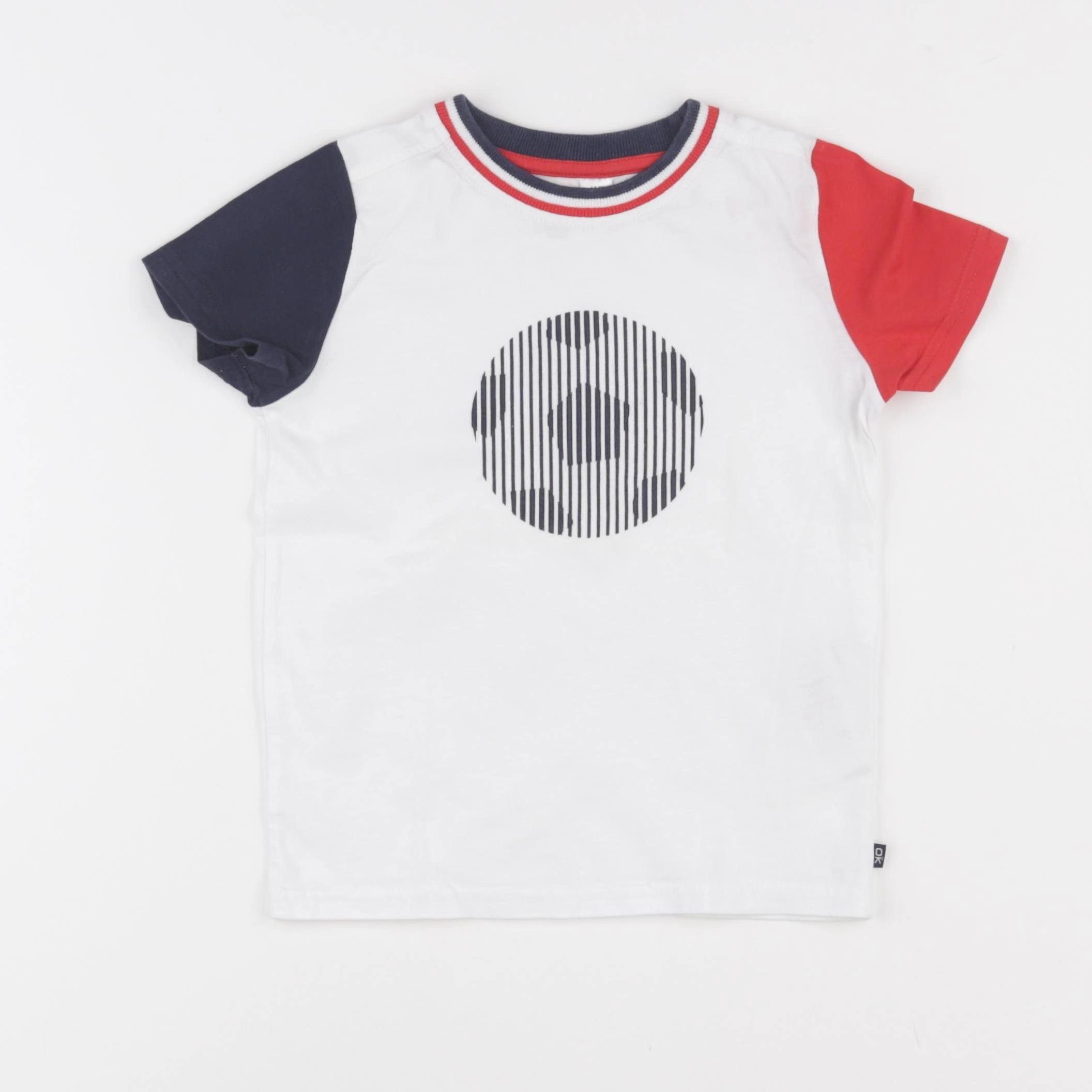 Okaidi - tee-shirt blanc, bleu - 4 ans