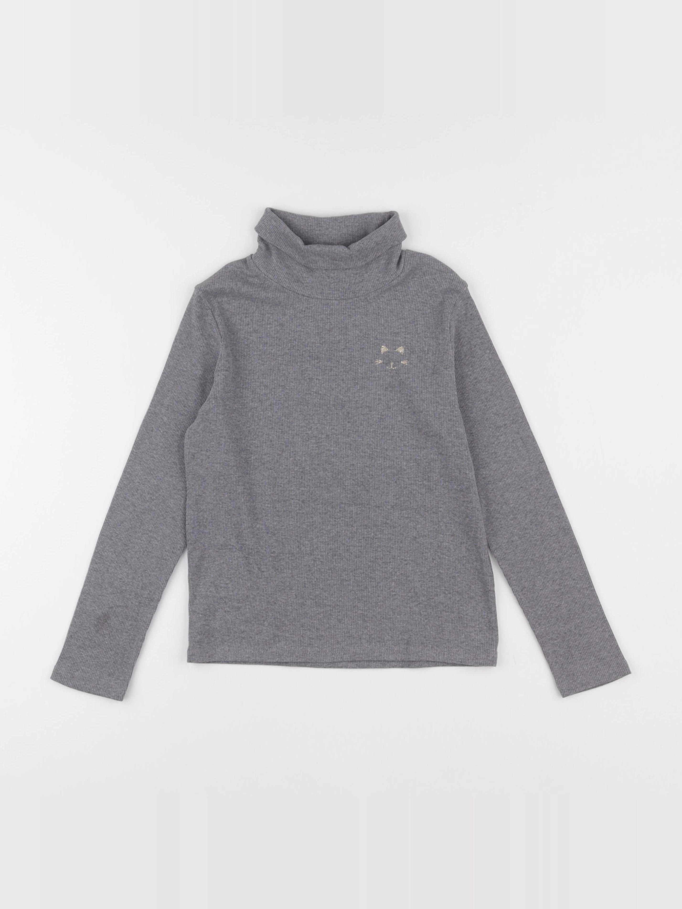 Vertbaudet - sous-pull gris - 8 ans