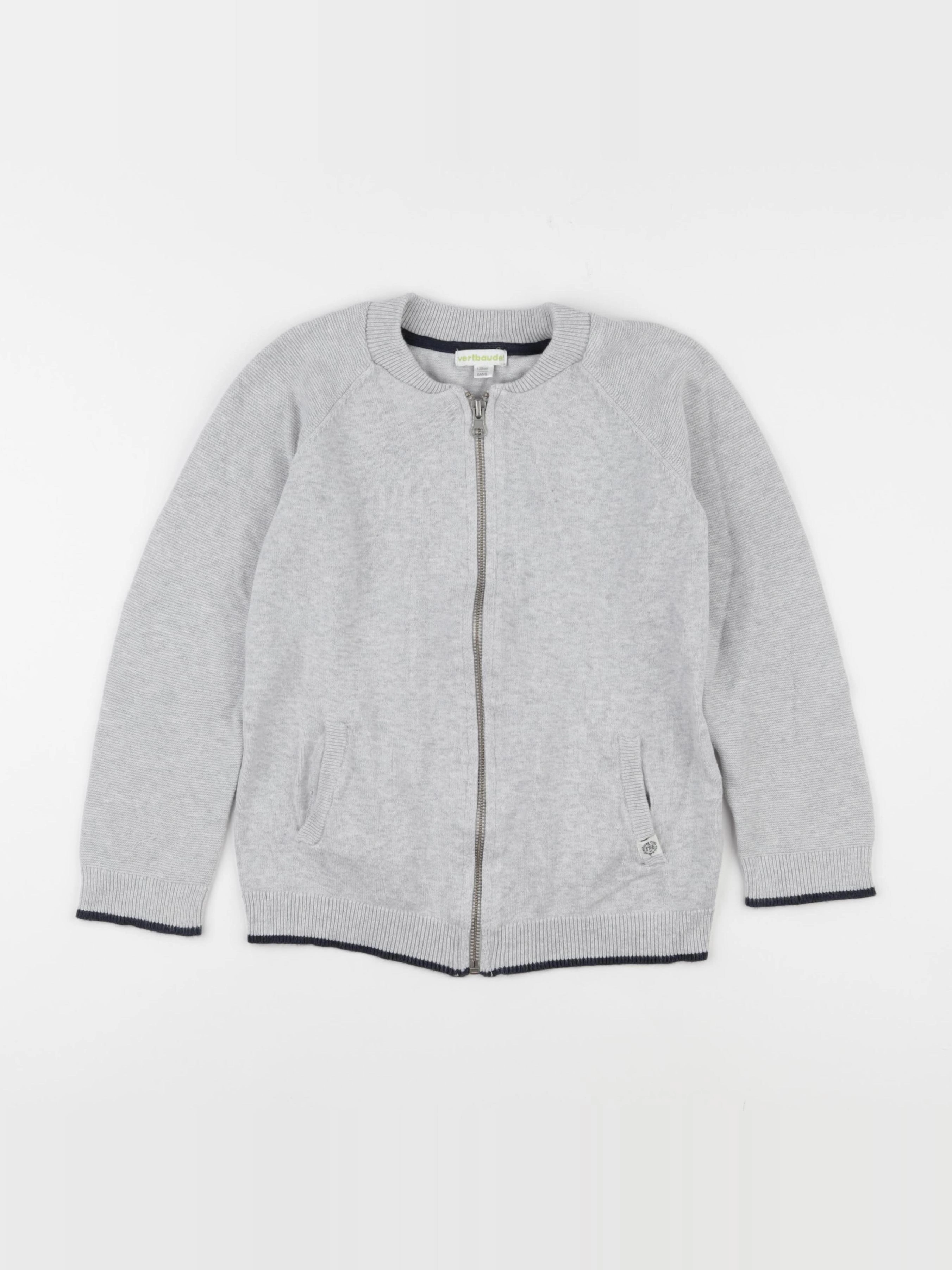 Vertbaudet - gilet gris - 8 ans