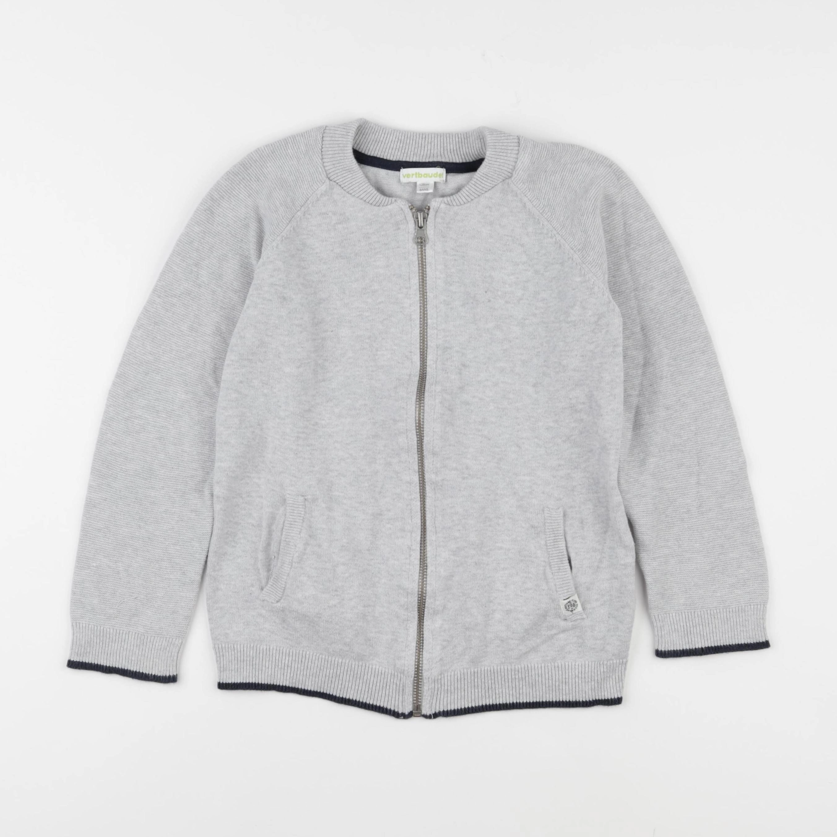 Vertbaudet - gilet gris - 8 ans