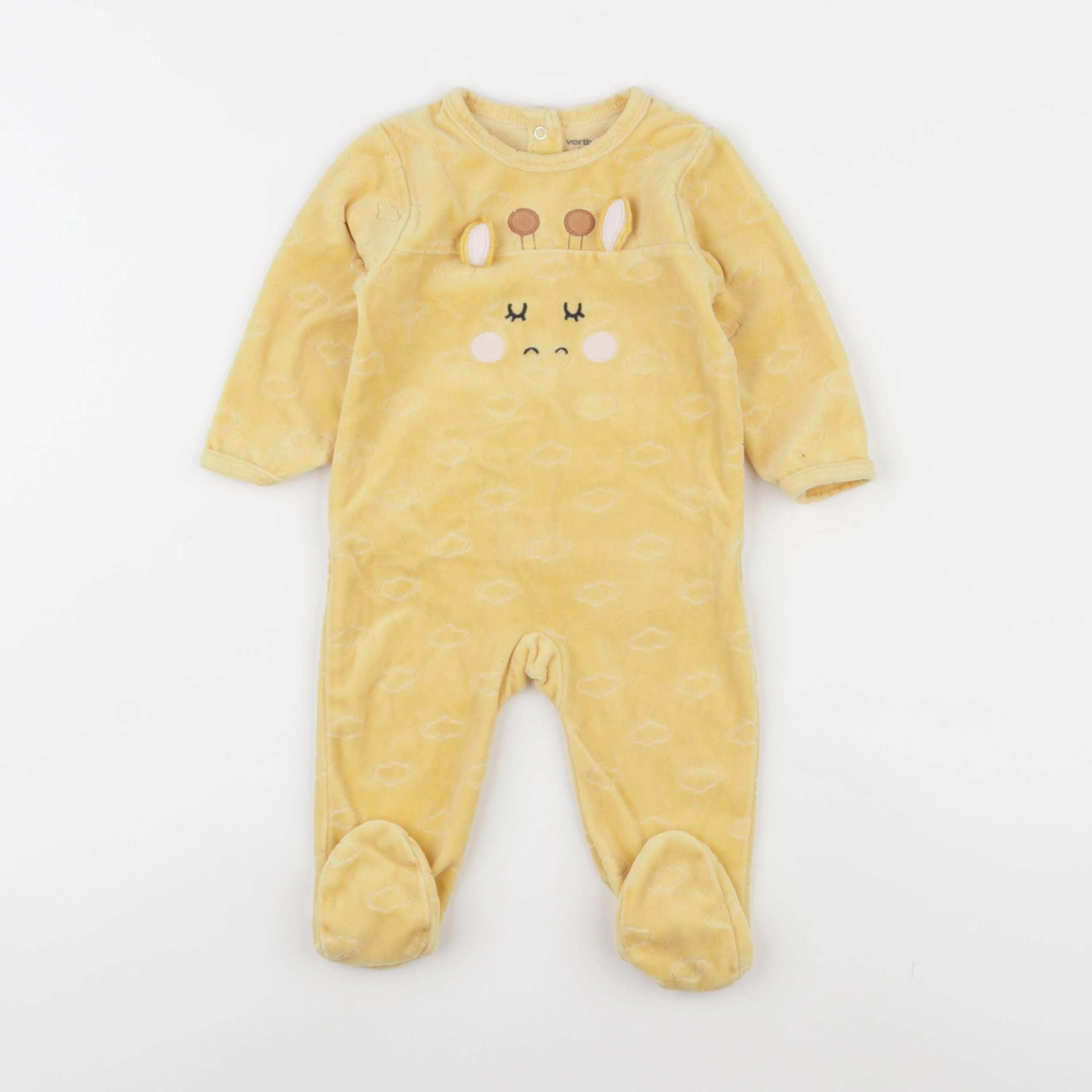 Vertbaudet - pyjama velours jaune - 6 mois