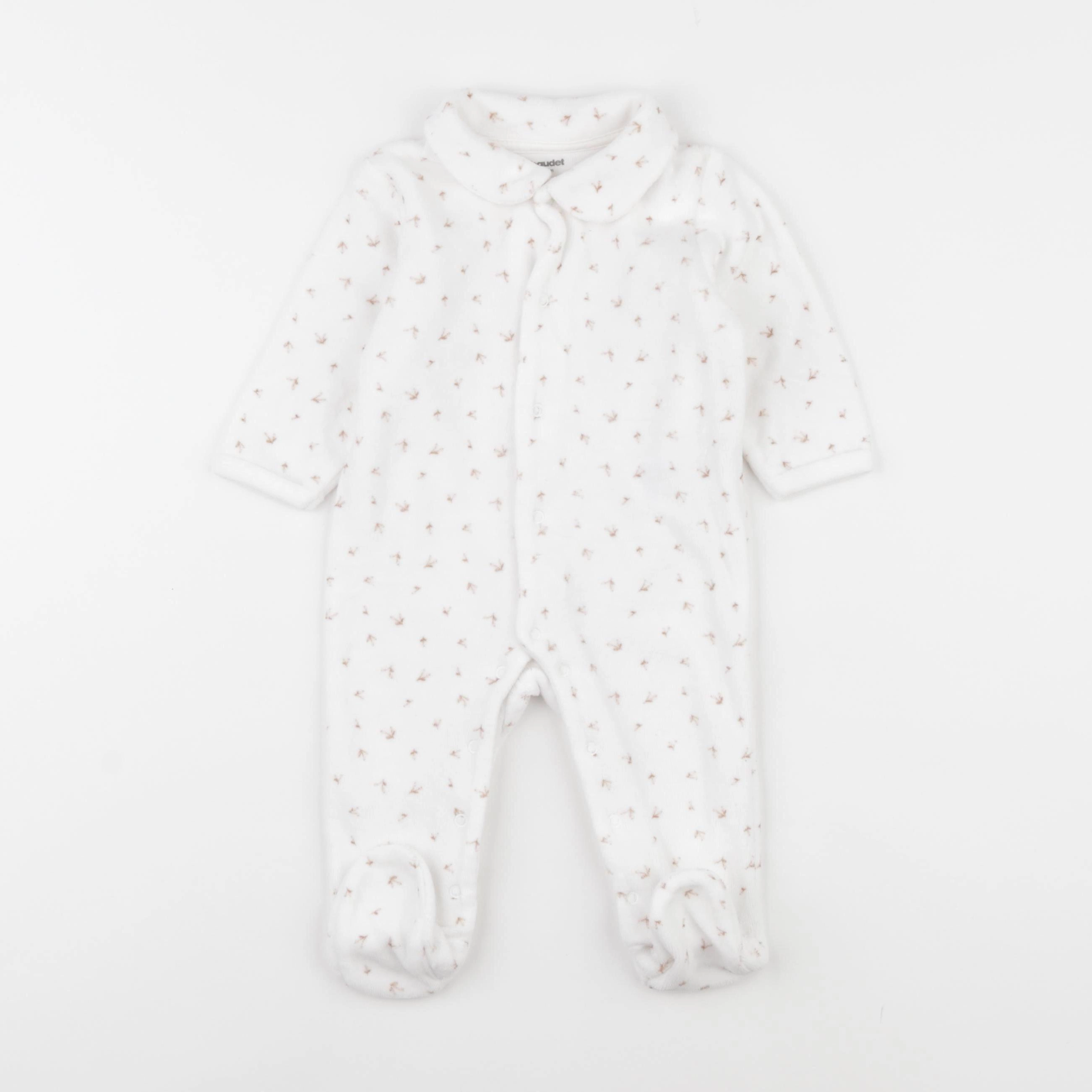 Vertbaudet - pyjama velours blanc - 6 mois