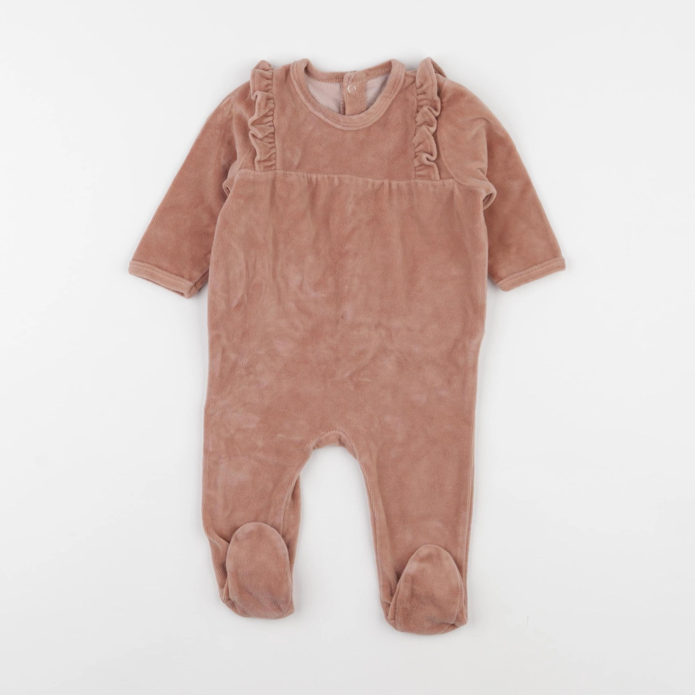 Vertbaudet - pyjama velours rose - 6 mois