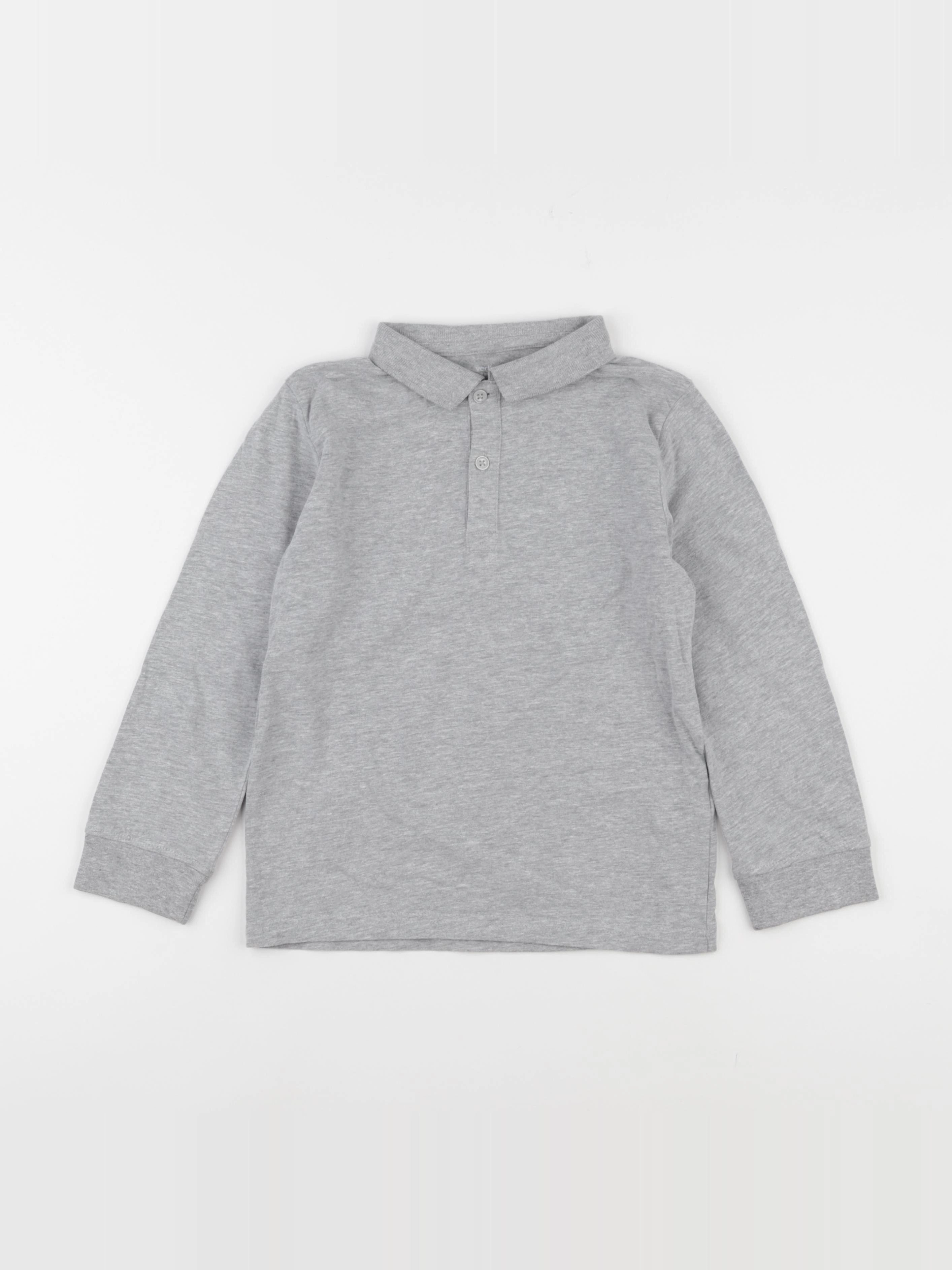 Vertbaudet - polo gris - 8 ans