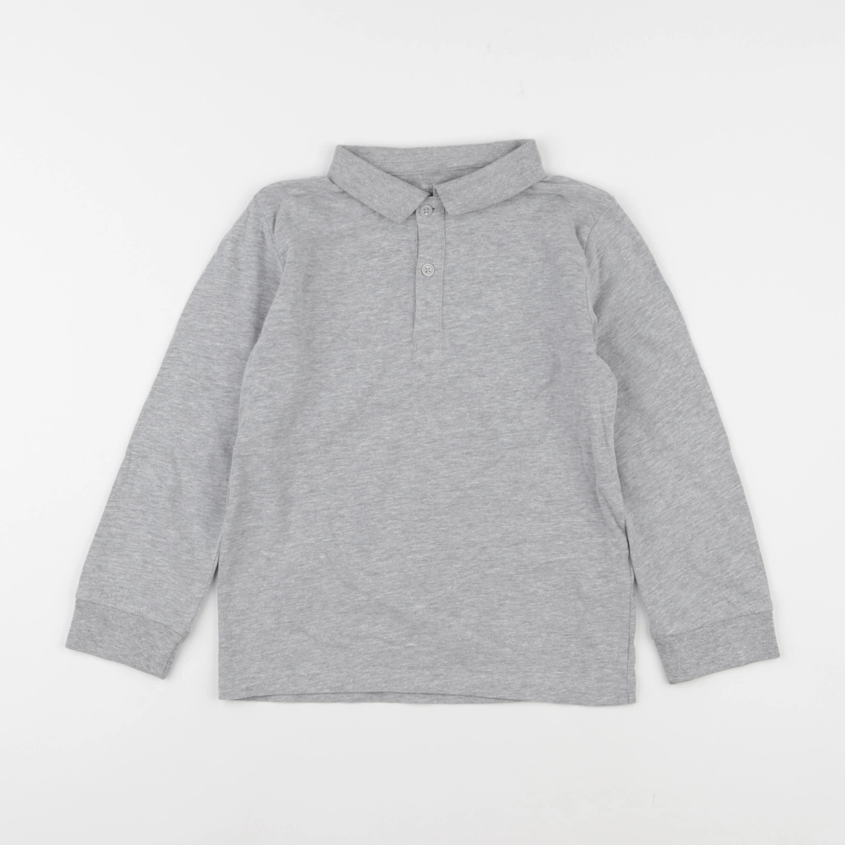 Vertbaudet - polo gris - 8 ans