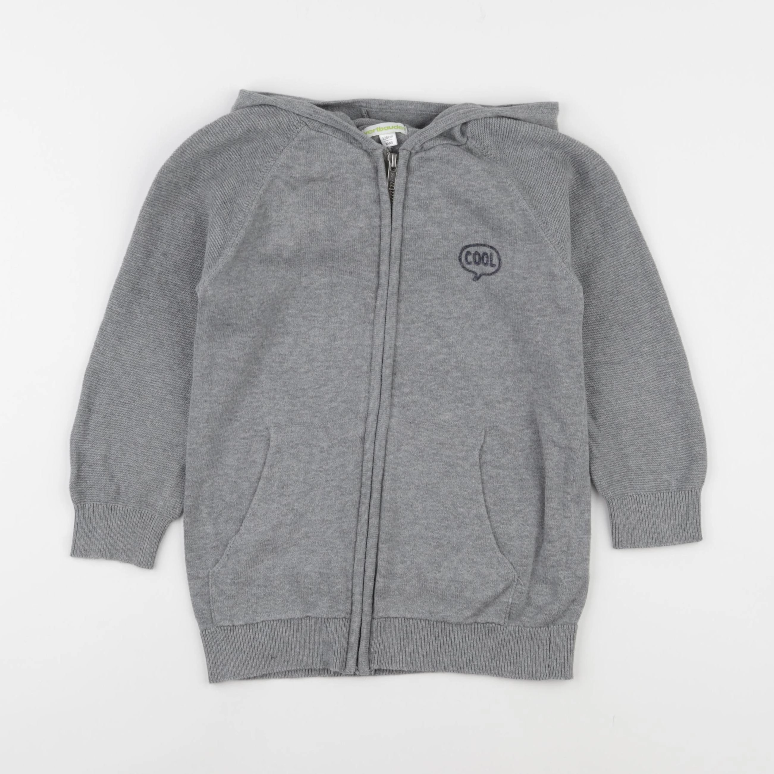 Vertbaudet - gilet gris - 8 ans