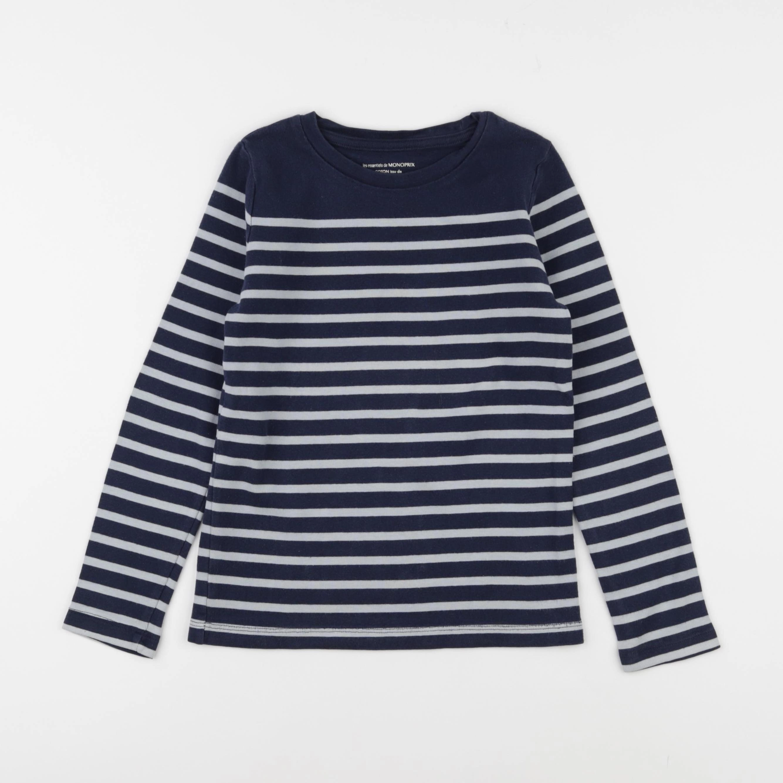 Monoprix - tee-shirt blanc, bleu - 8 ans
