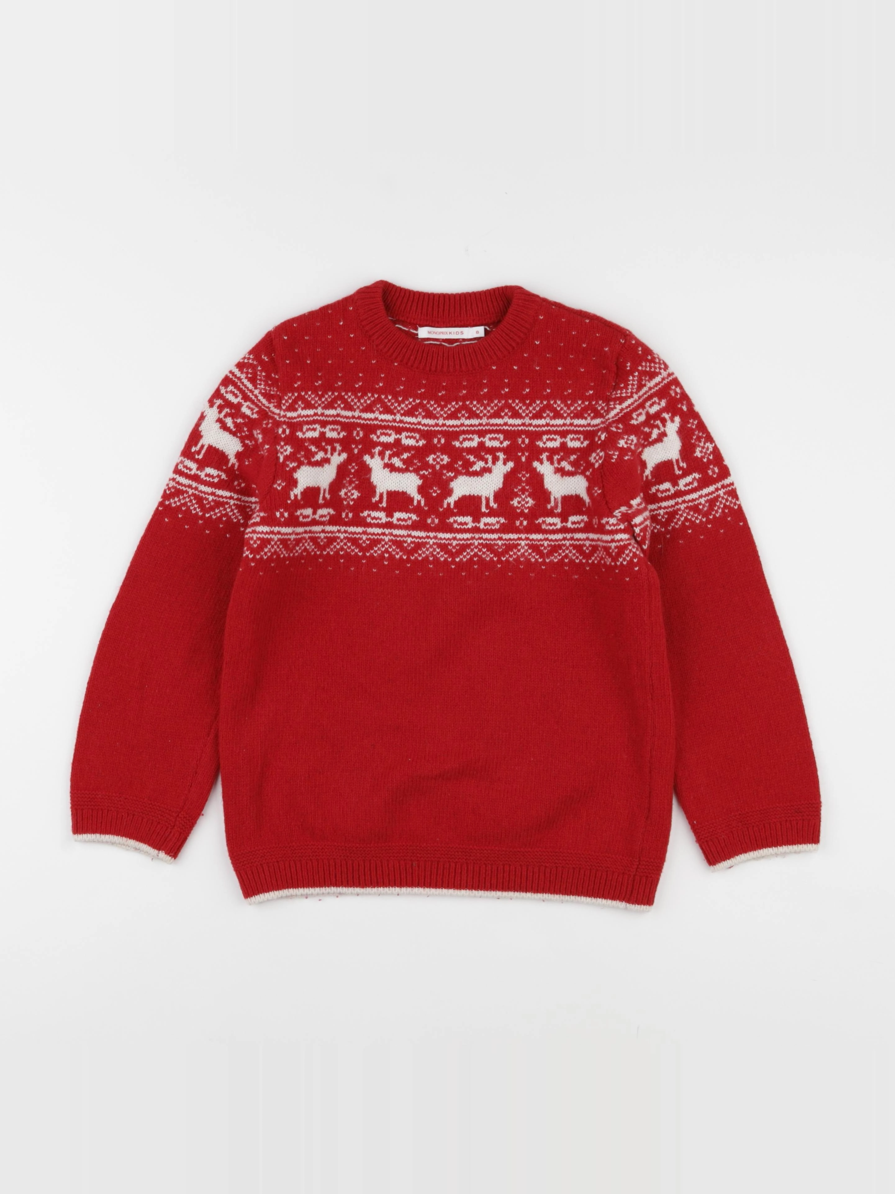 Monoprix - pull rouge - 8 ans