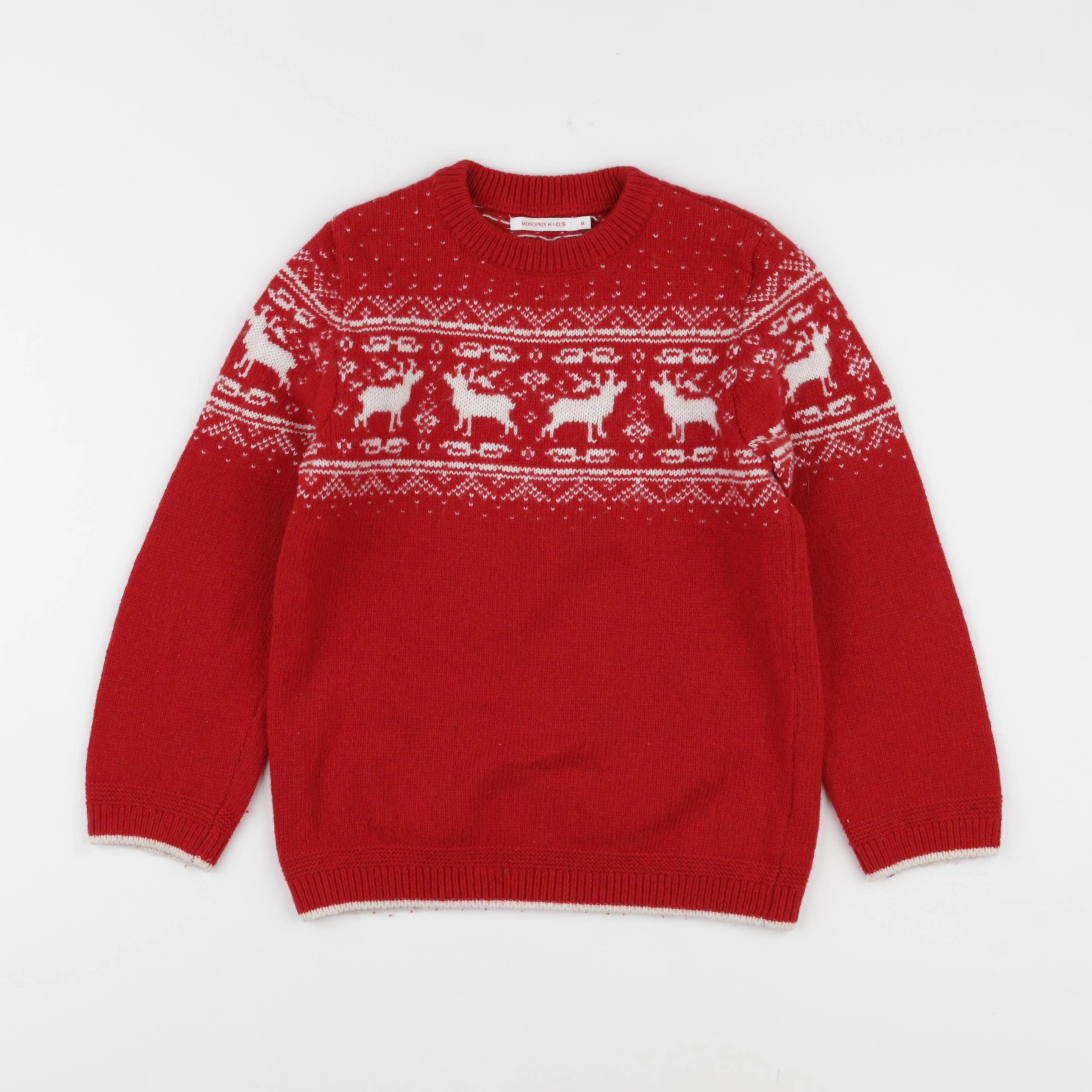 Monoprix - pull rouge - 8 ans