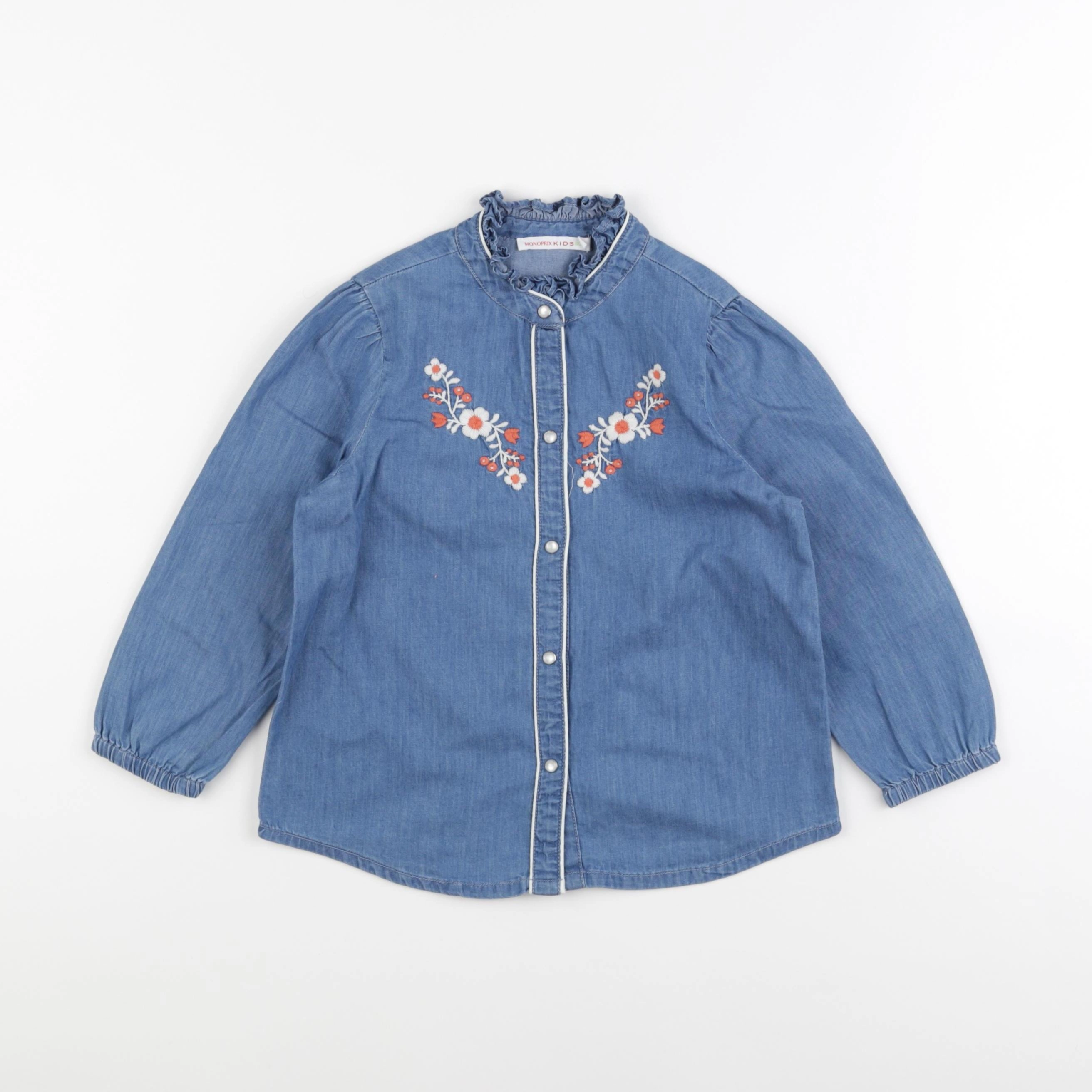 Monoprix - blouse bleu - 4 ans