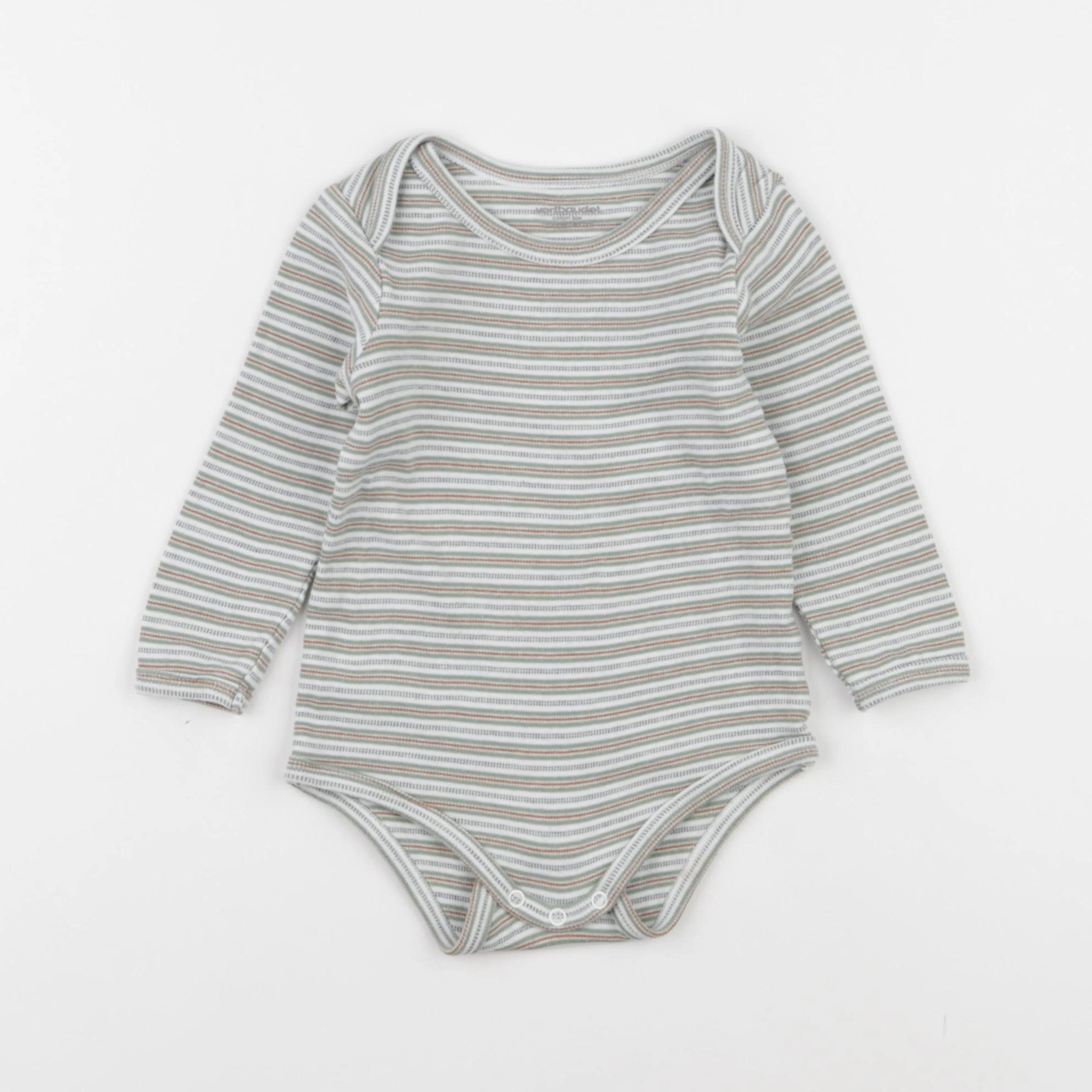 Vertbaudet - body vert, blanc - 18 mois