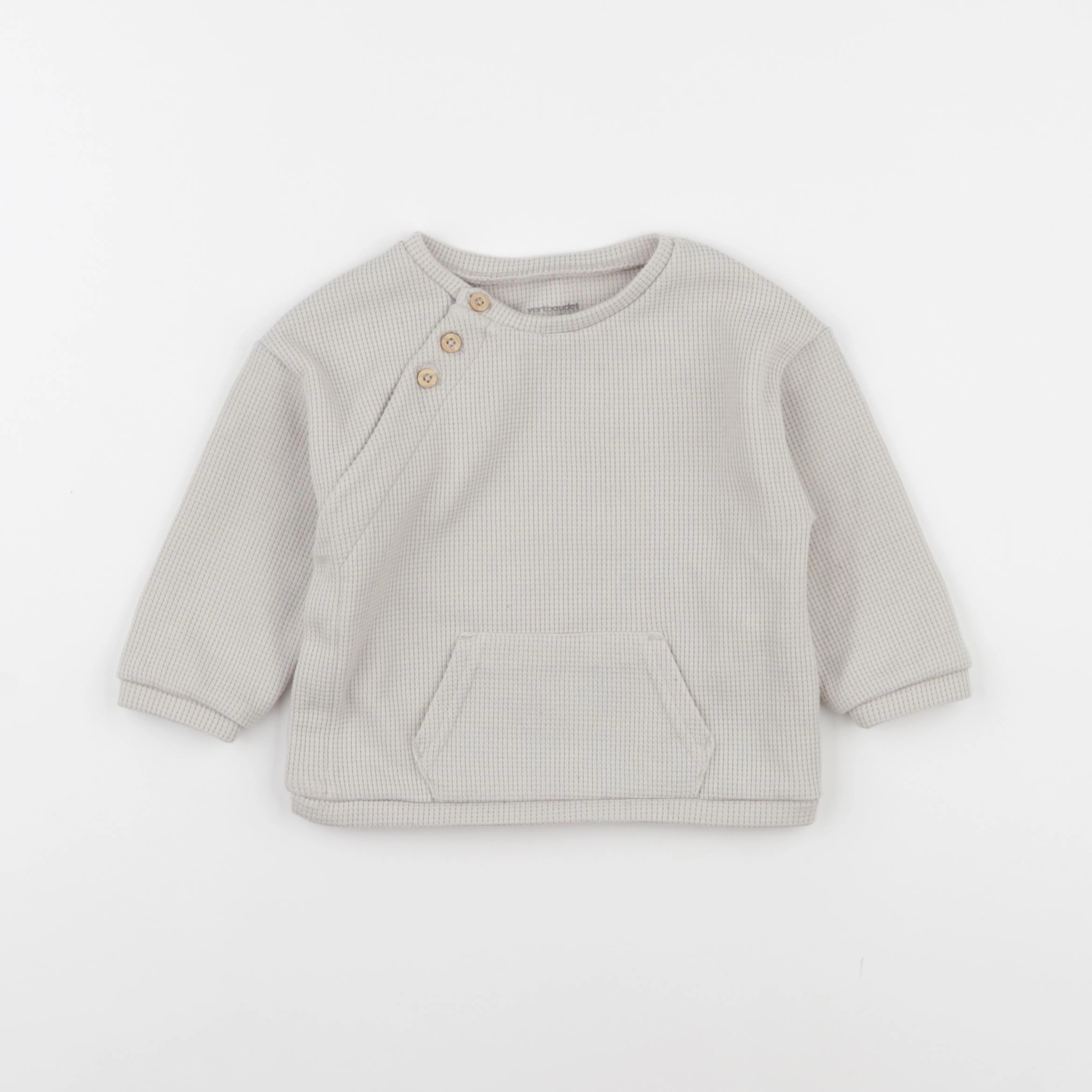 Vertbaudet - sweat beige - 12 mois