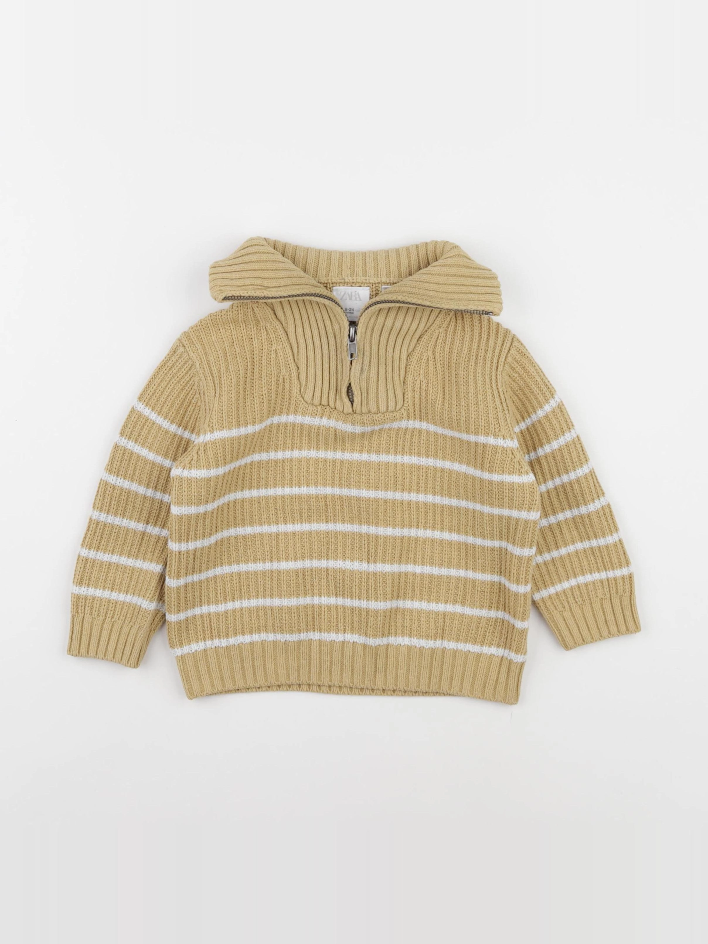 Zara - pull blanc, jaune - 18/24 mois