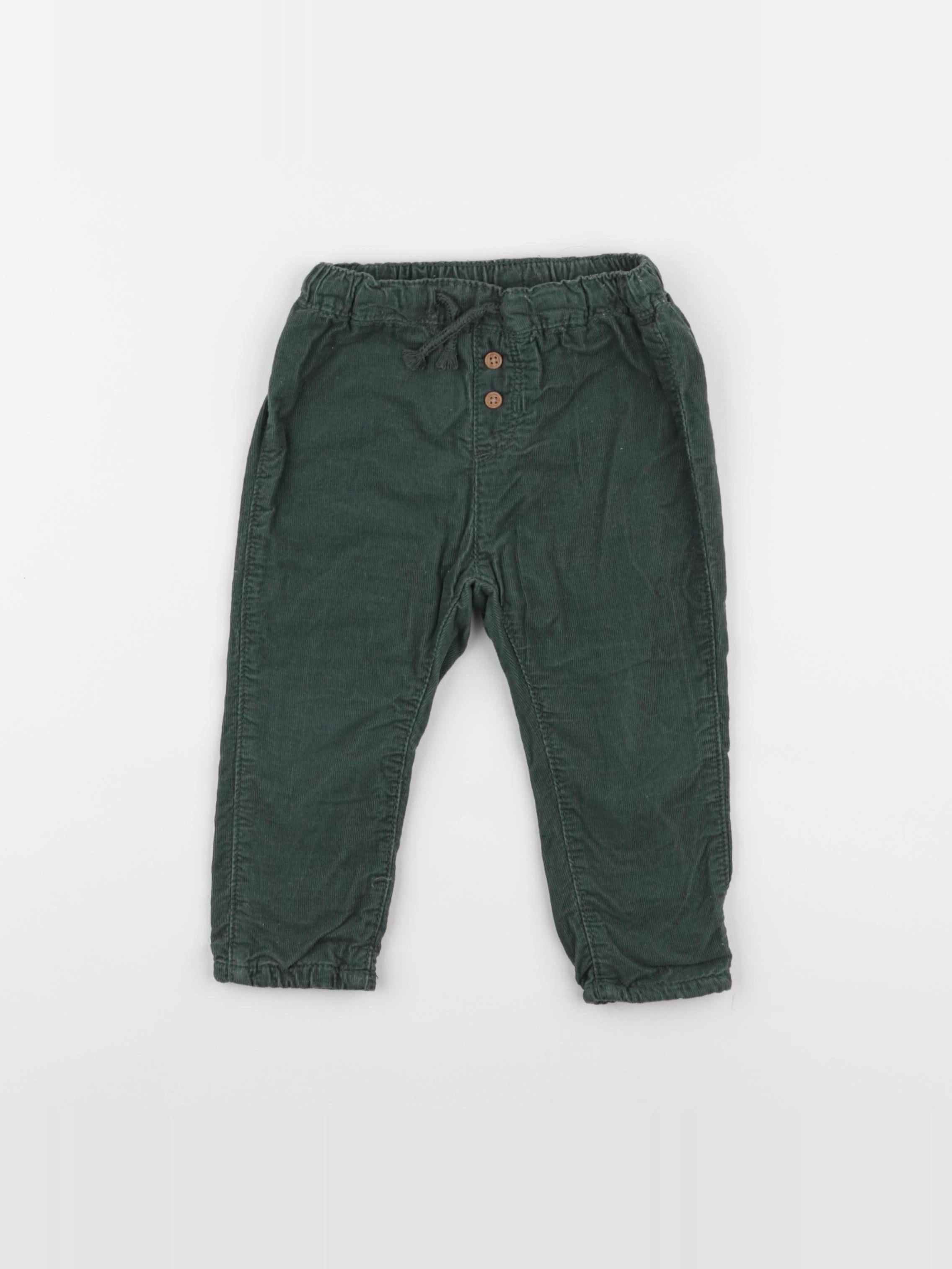 H&M - pantalon vert - 9/12 mois