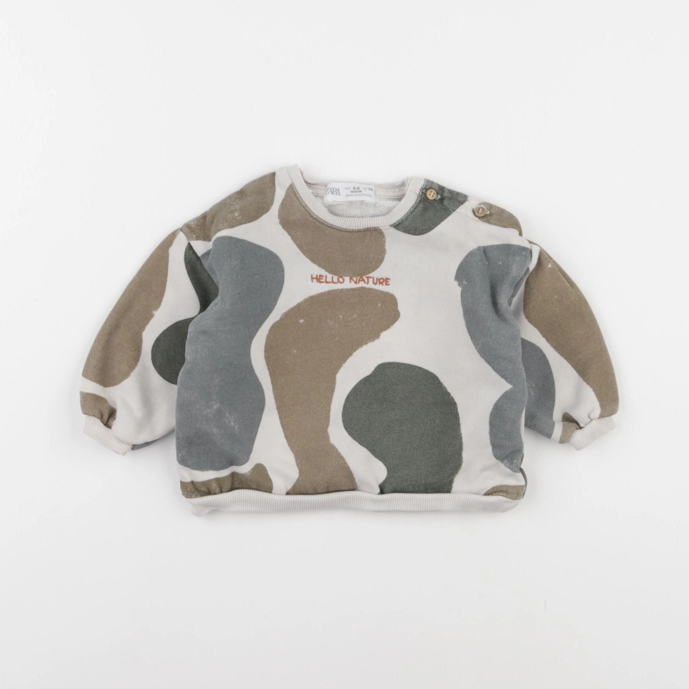 Zara - sweat beige - 6/9 mois