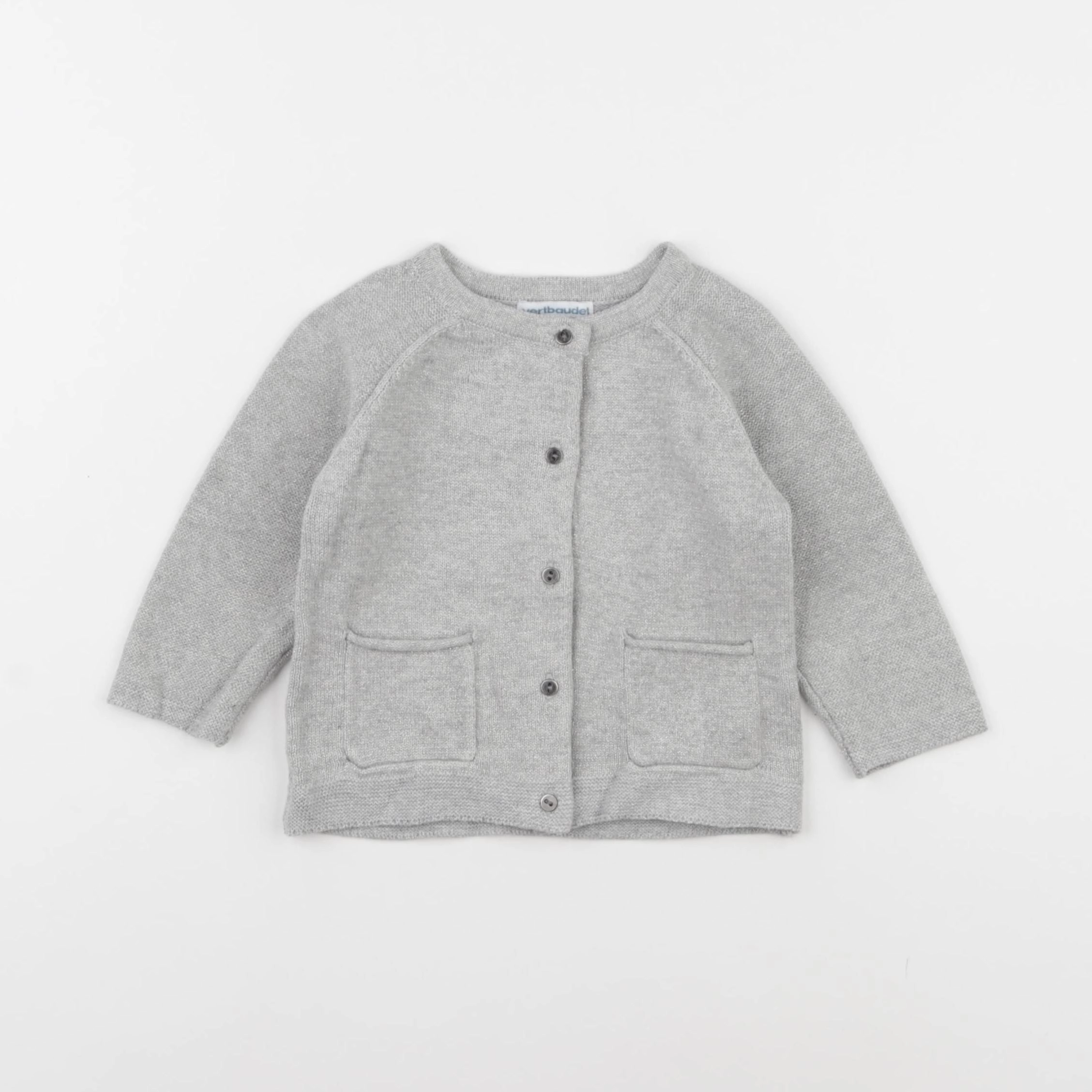 Vertbaudet - gilet argent - 9 mois