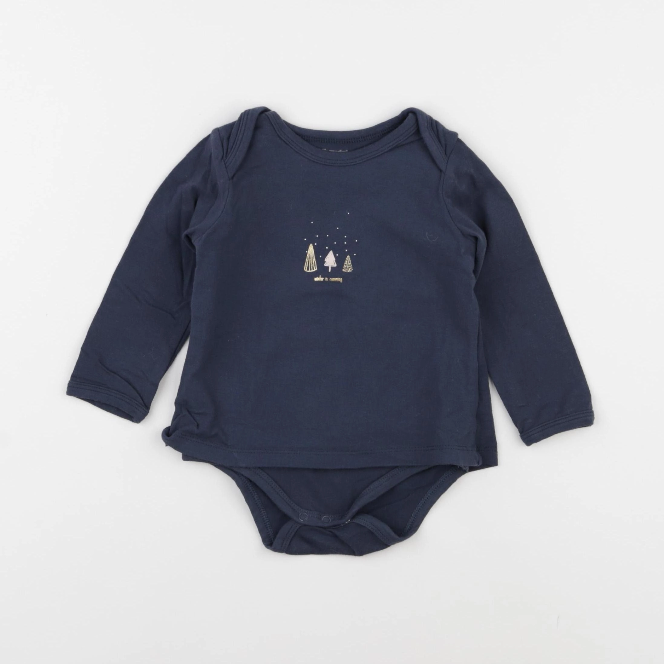 Vertbaudet - body tee-shirt bleu - 9 mois