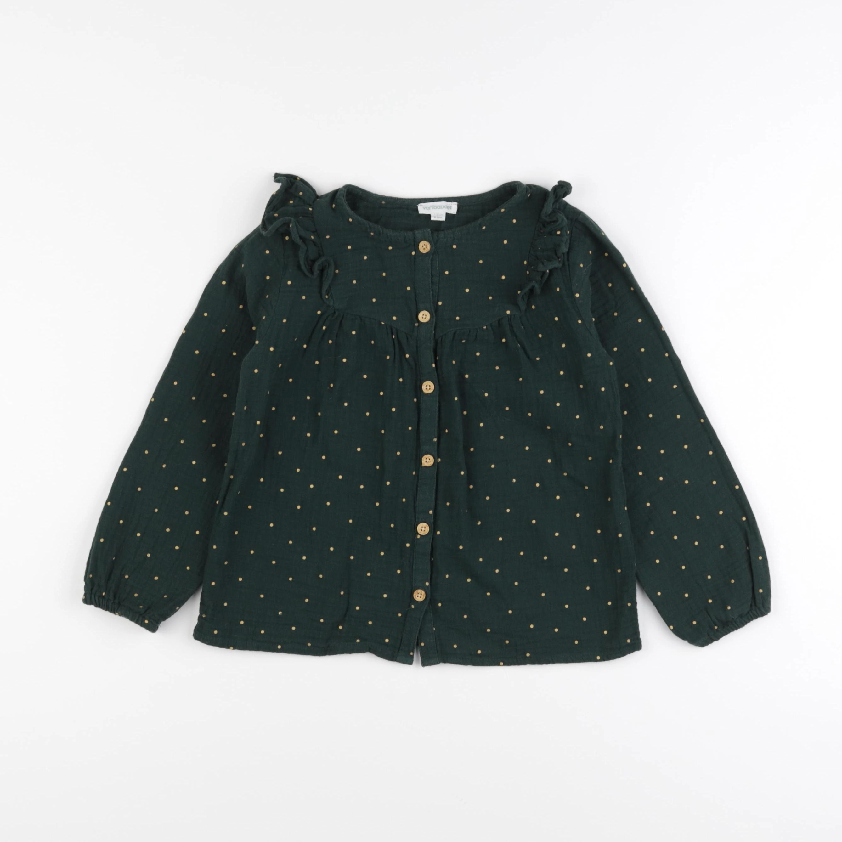 Vertbaudet - blouse vert, or - 6 ans