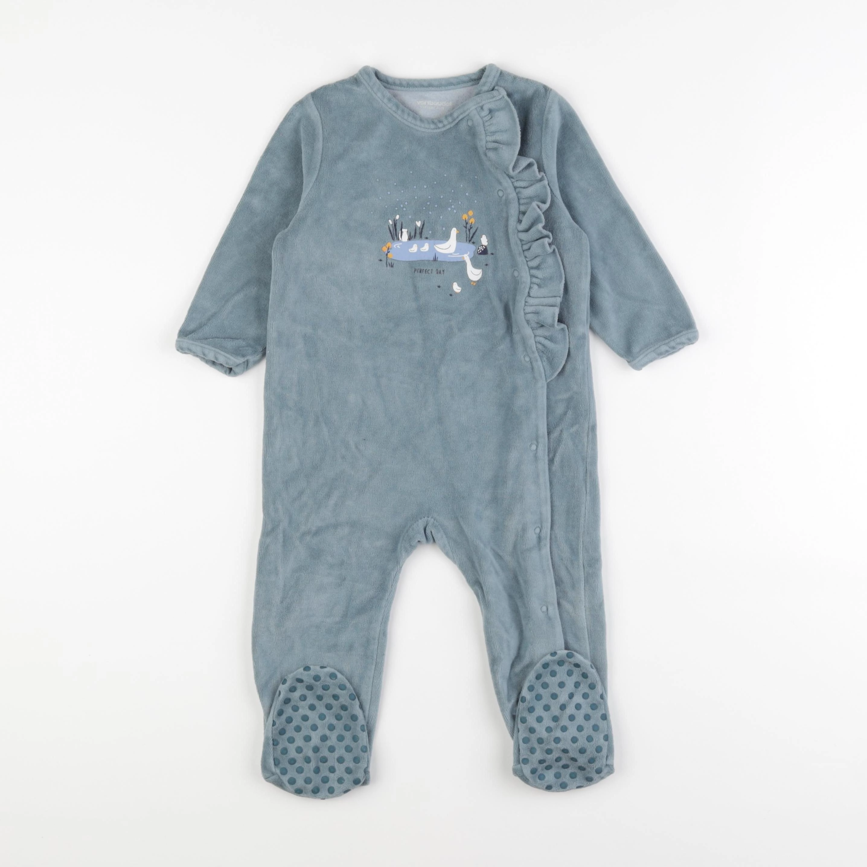 Vertbaudet - pyjama velours bleu - 18 mois