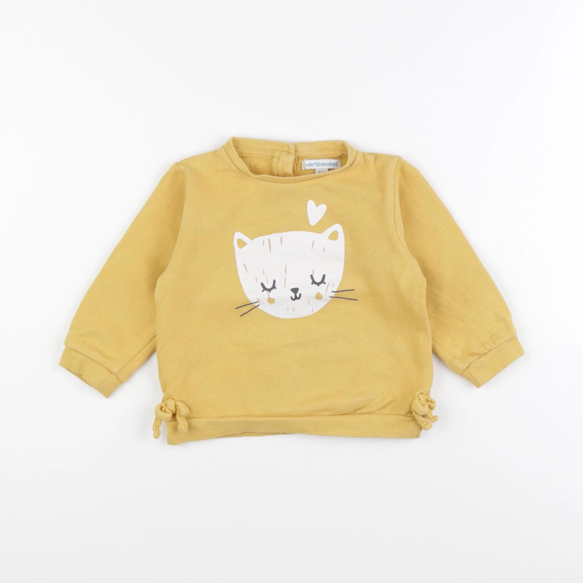 Vertbaudet - sweat jaune - 18 mois