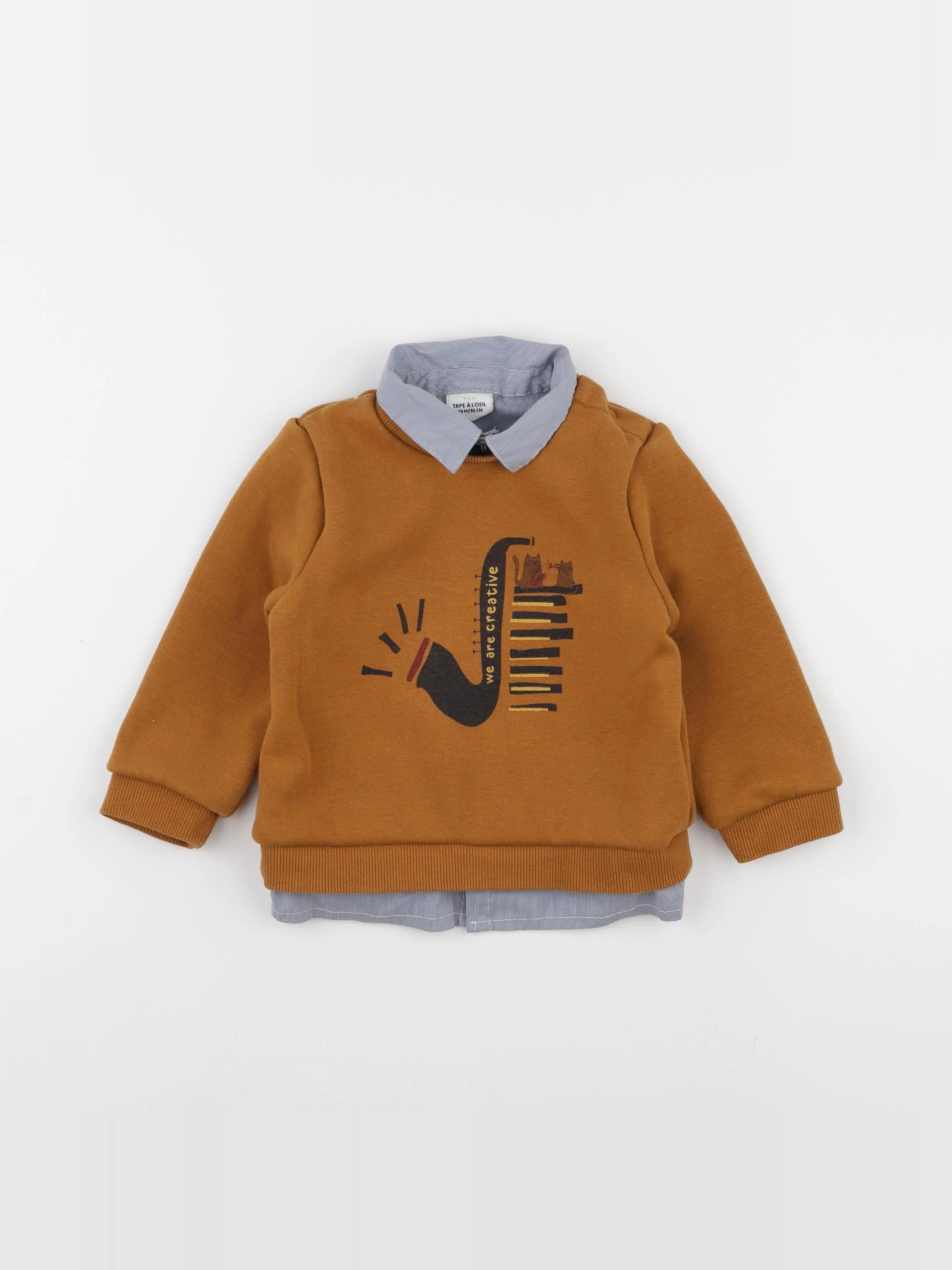 Tape à l'oeil - sweat marron - 24 mois
