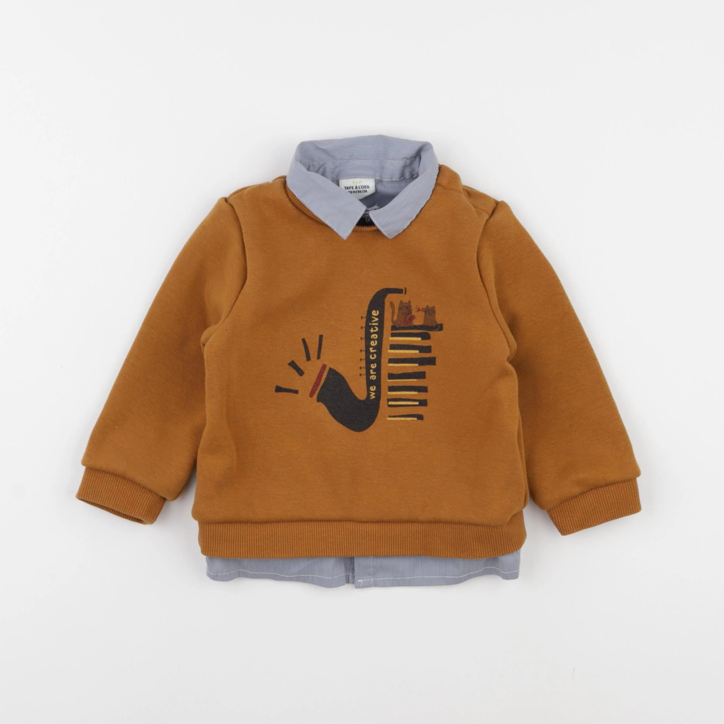 Tape à l'oeil - sweat marron - 24 mois